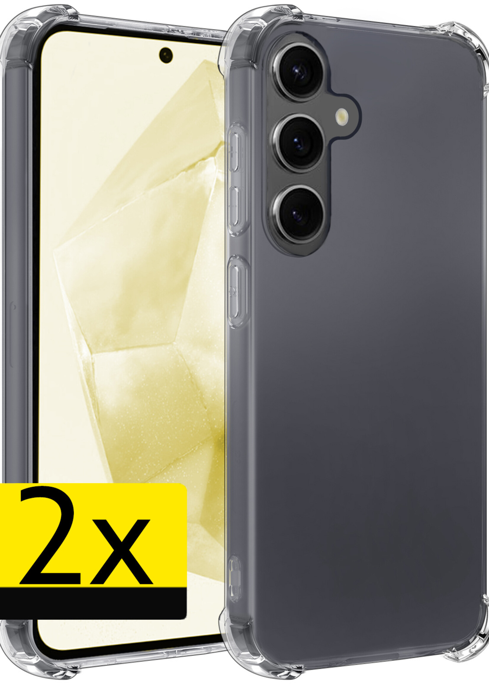 LUQ Hoesje Geschikt voor Samsung A35 Hoesje Shockproof Case Siliconen - Hoes Geschikt voor Samsung Galaxy A35 5G Hoes Cover Siliconen - Transparant - 2 Stuks