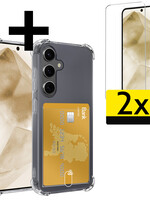LUQ LUQ Samsung Galaxy A55 Hoesje Pashouder Met 2x Screenprotector