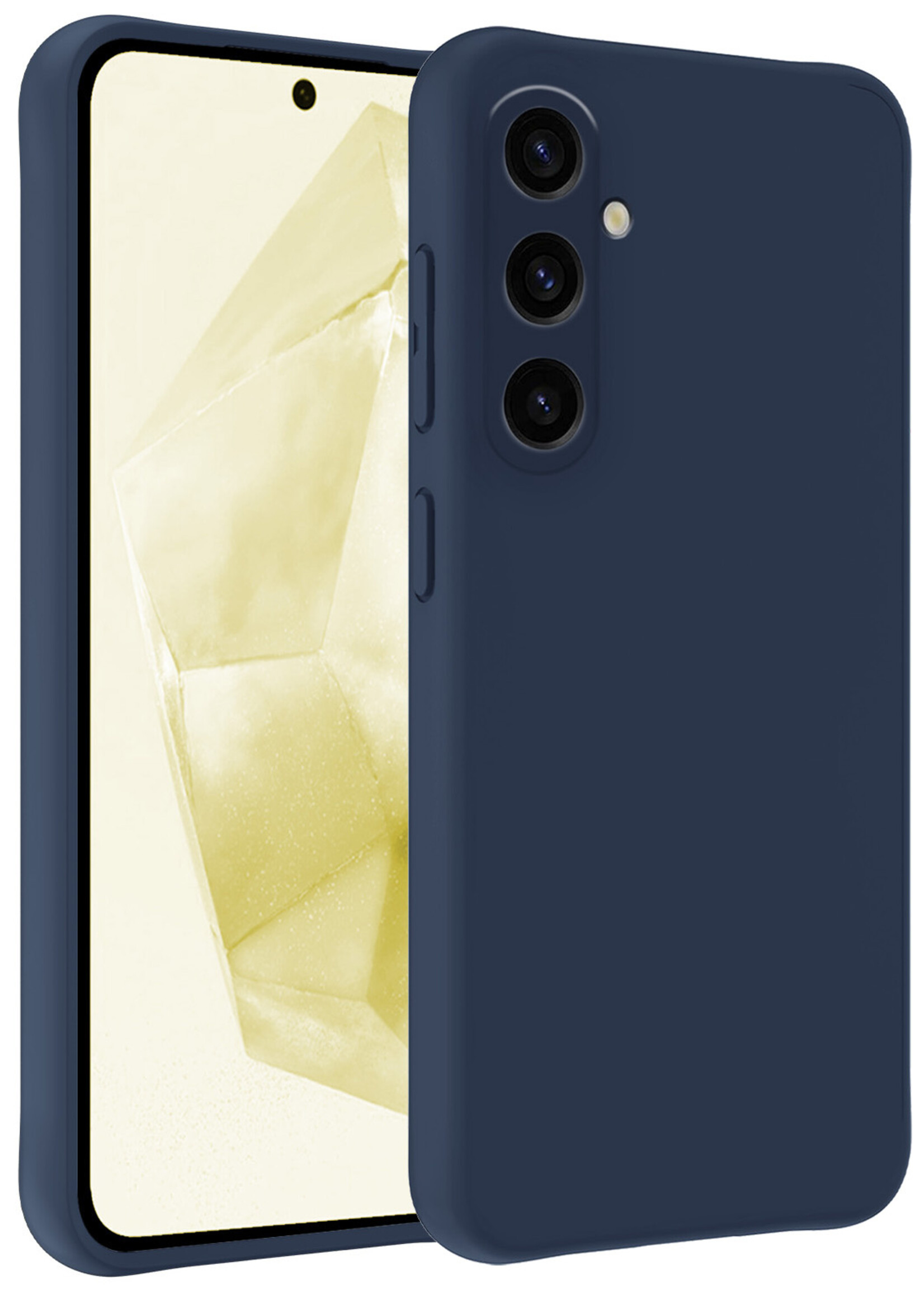 LUQ Hoesje Geschikt voor Samsung A35 Hoesje Siliconen Case - Hoes Geschikt voor Samsung Galaxy A35 5G Hoes Siliconen - Donkerblauw