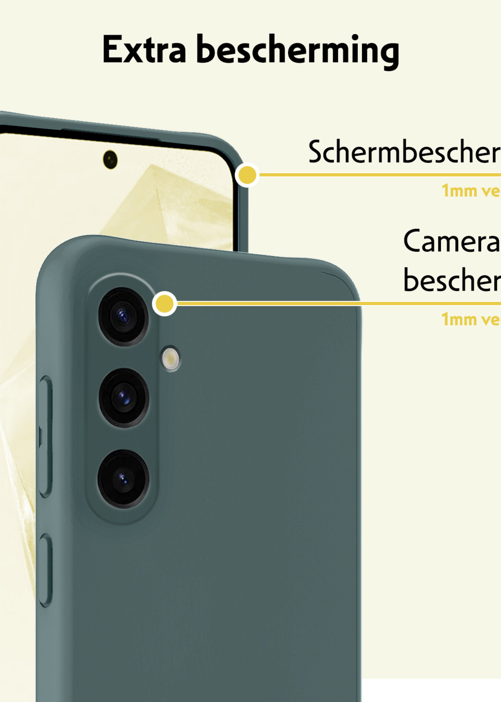 LUQ Hoesje Geschikt voor Samsung A35 Hoesje Siliconen Case - Hoes Geschikt voor Samsung Galaxy A35 5G Hoes Siliconen - Donkergroen