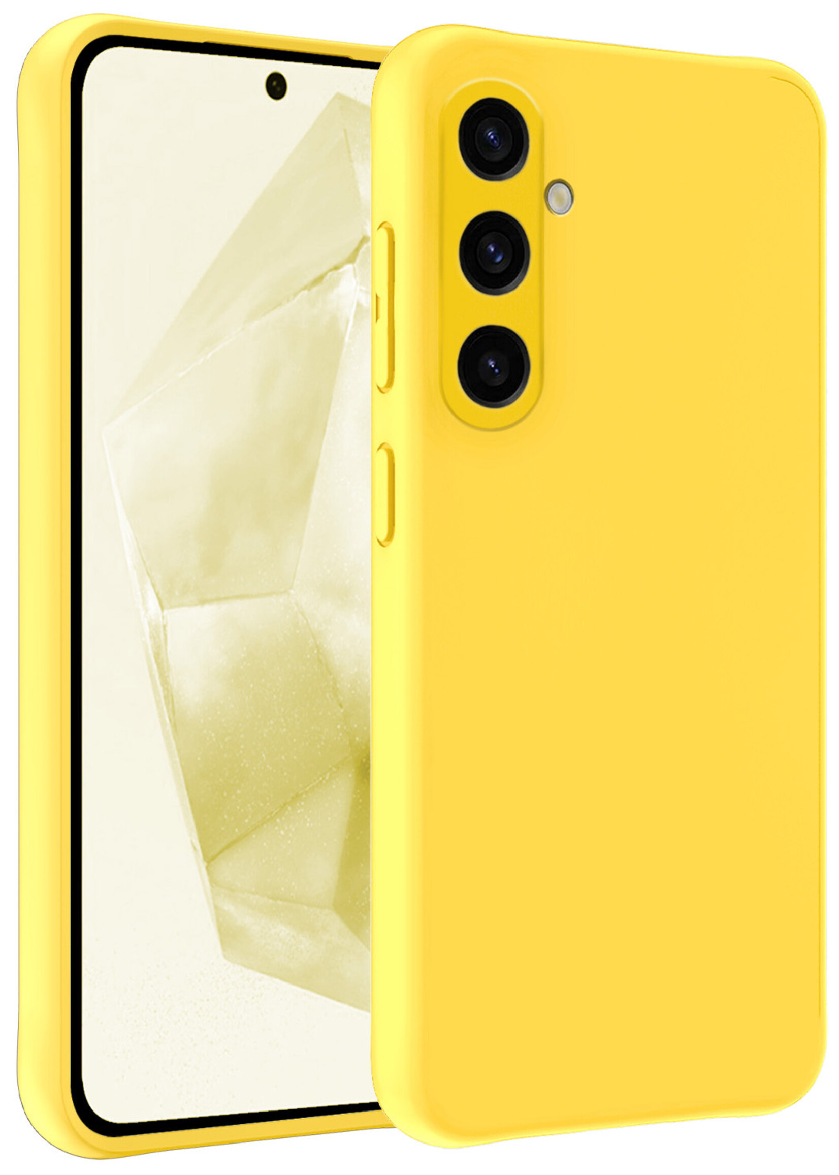 LUQ Hoesje Geschikt voor Samsung A35 Hoesje Siliconen Case - Hoes Geschikt voor Samsung Galaxy A35 5G Hoes Siliconen - Geel