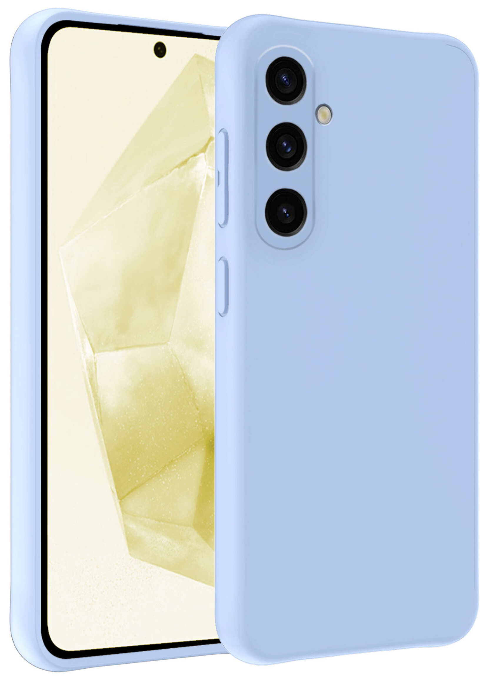 LUQ Hoesje Geschikt voor Samsung A35 Hoesje Siliconen Case - Hoes Geschikt voor Samsung Galaxy A35 5G Hoes Siliconen - Lichtblauw