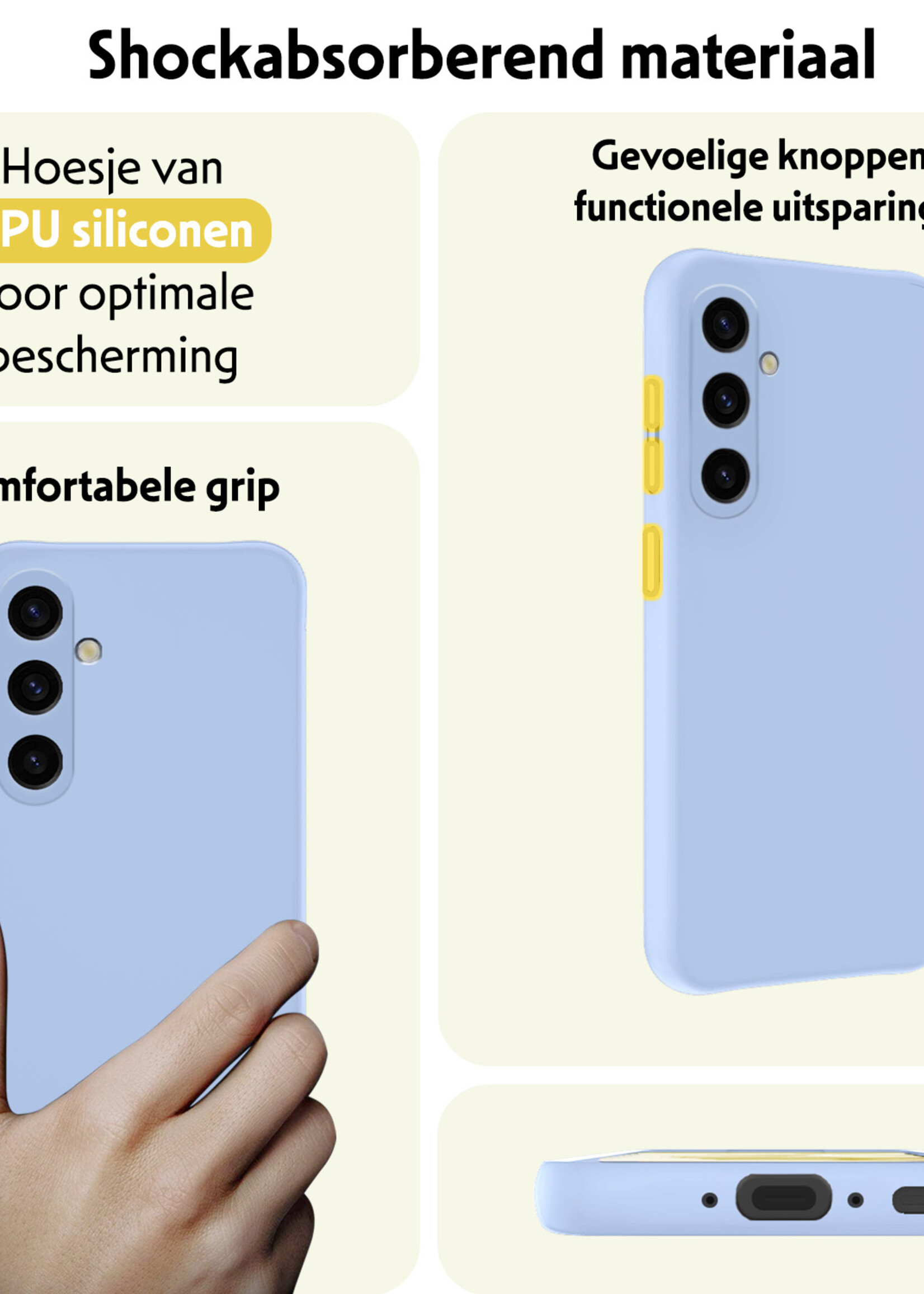 LUQ Hoesje Geschikt voor Samsung A35 Hoesje Siliconen Case - Hoes Geschikt voor Samsung Galaxy A35 5G Hoes Siliconen - Lichtblauw