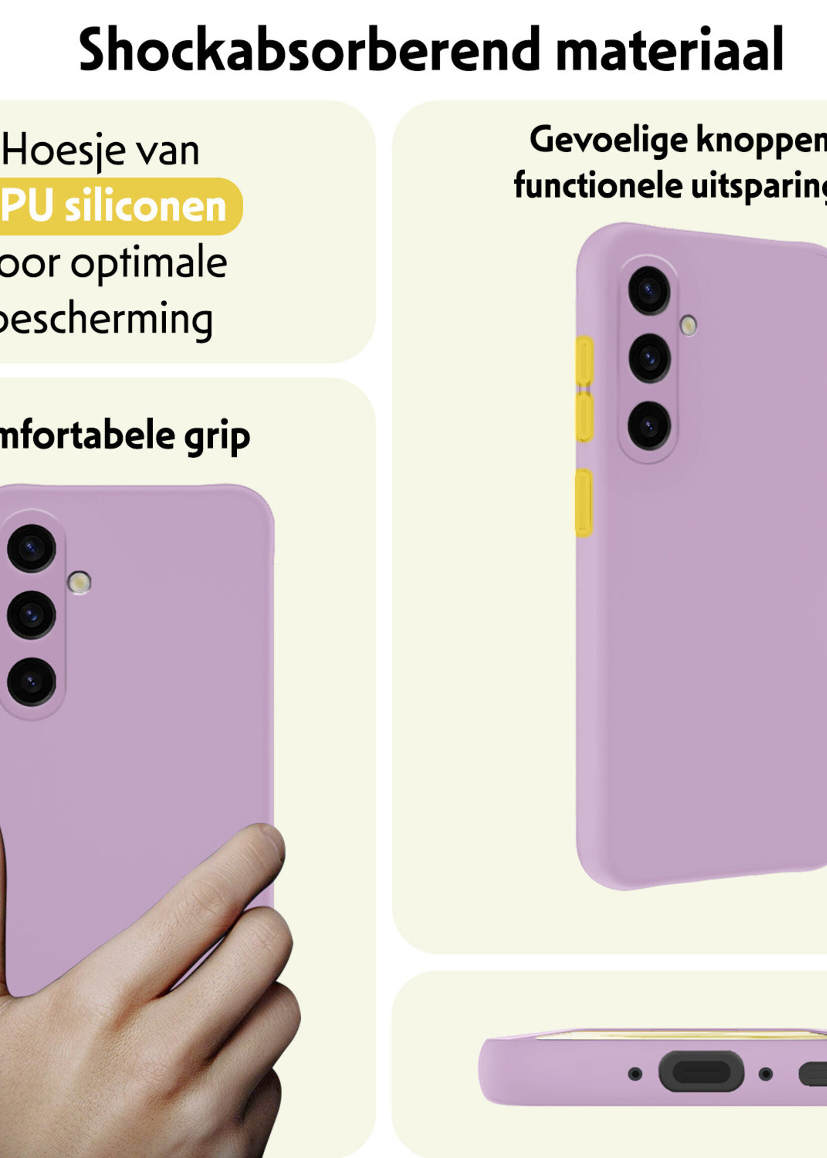 LUQ Hoesje Geschikt voor Samsung A35 Hoesje Siliconen Case - Hoes Geschikt voor Samsung Galaxy A35 5G Hoes Siliconen - Lila