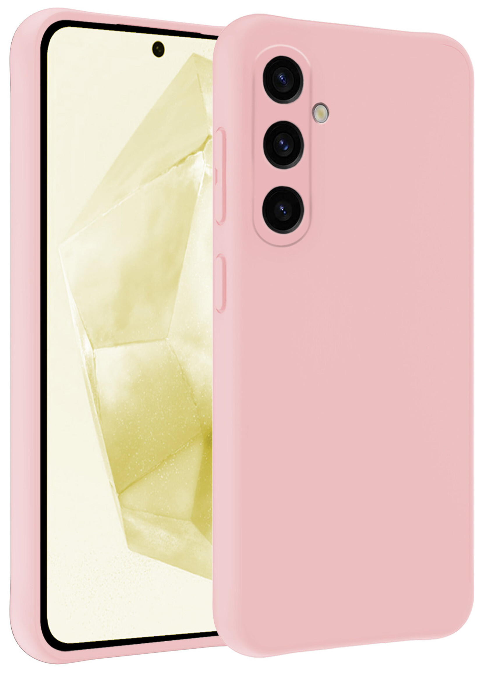 LUQ Hoesje Geschikt voor Samsung A35 Hoesje Siliconen Case - Hoes Geschikt voor Samsung Galaxy A35 5G Hoes Siliconen - Lichtroze