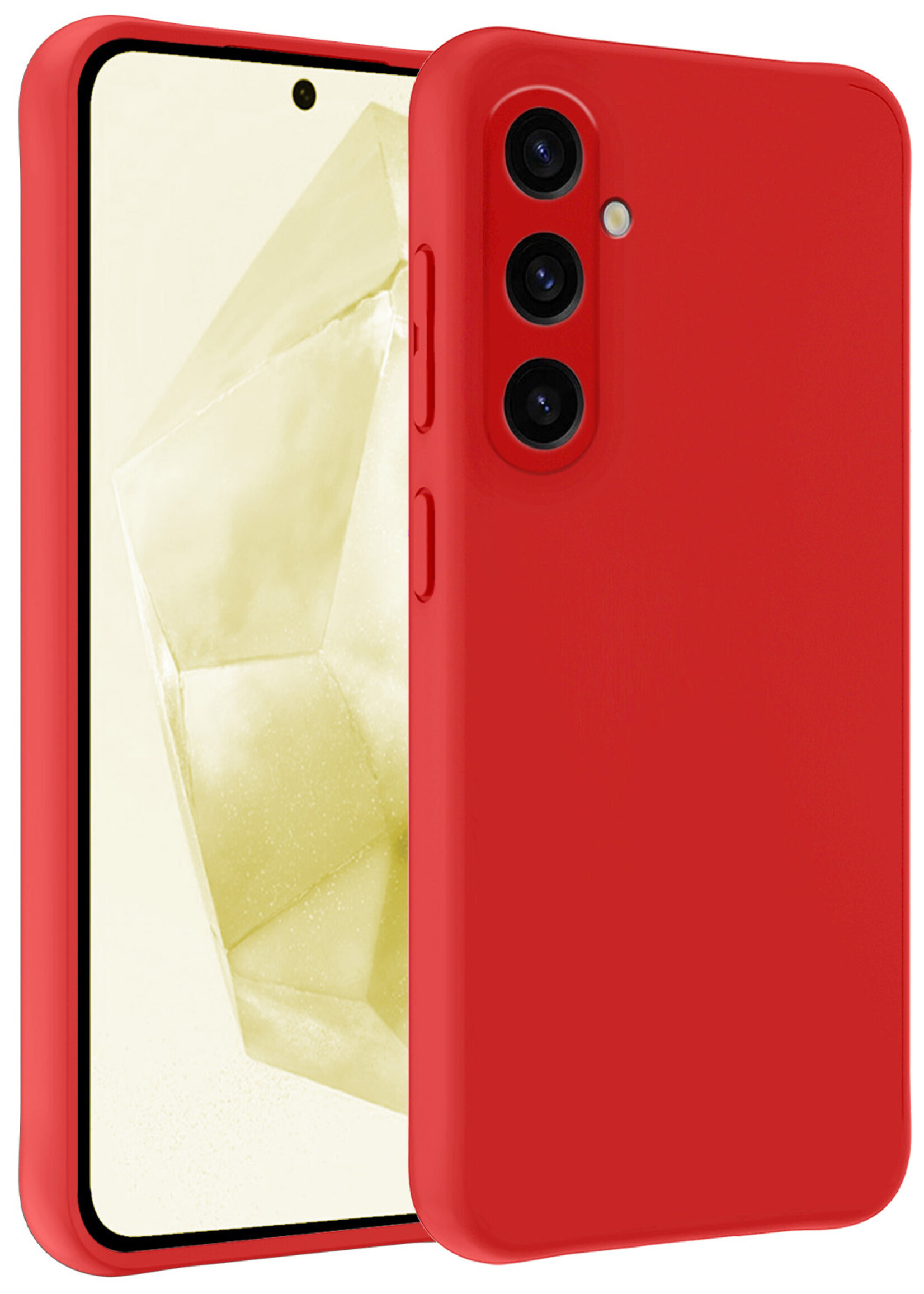LUQ Hoesje Geschikt voor Samsung A35 Hoesje Siliconen Case - Hoes Geschikt voor Samsung Galaxy A35 5G Hoes Siliconen - Rood
