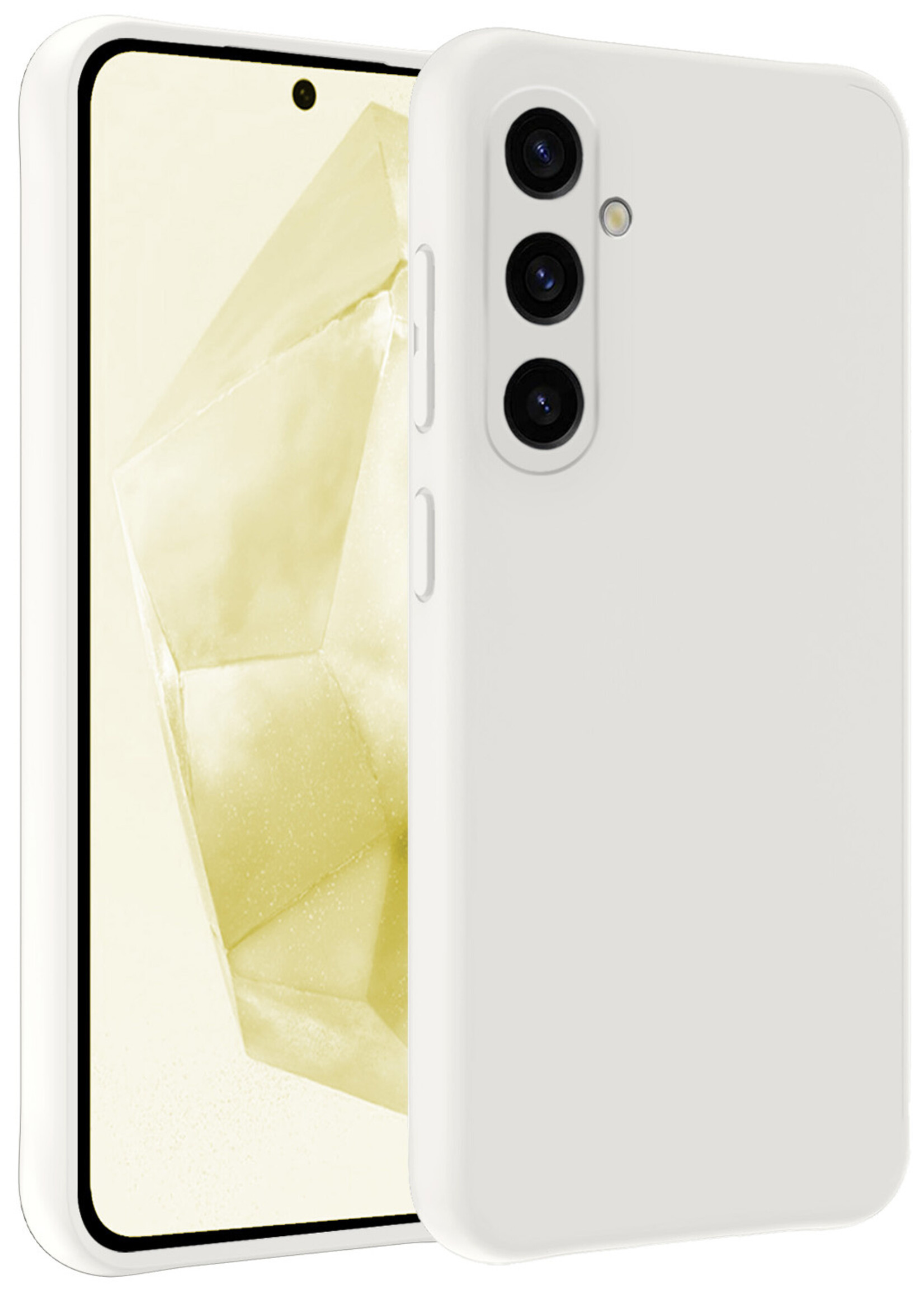 LUQ Hoesje Geschikt voor Samsung A35 Hoesje Siliconen Case - Hoes Geschikt voor Samsung Galaxy A35 5G Hoes Siliconen - Wit