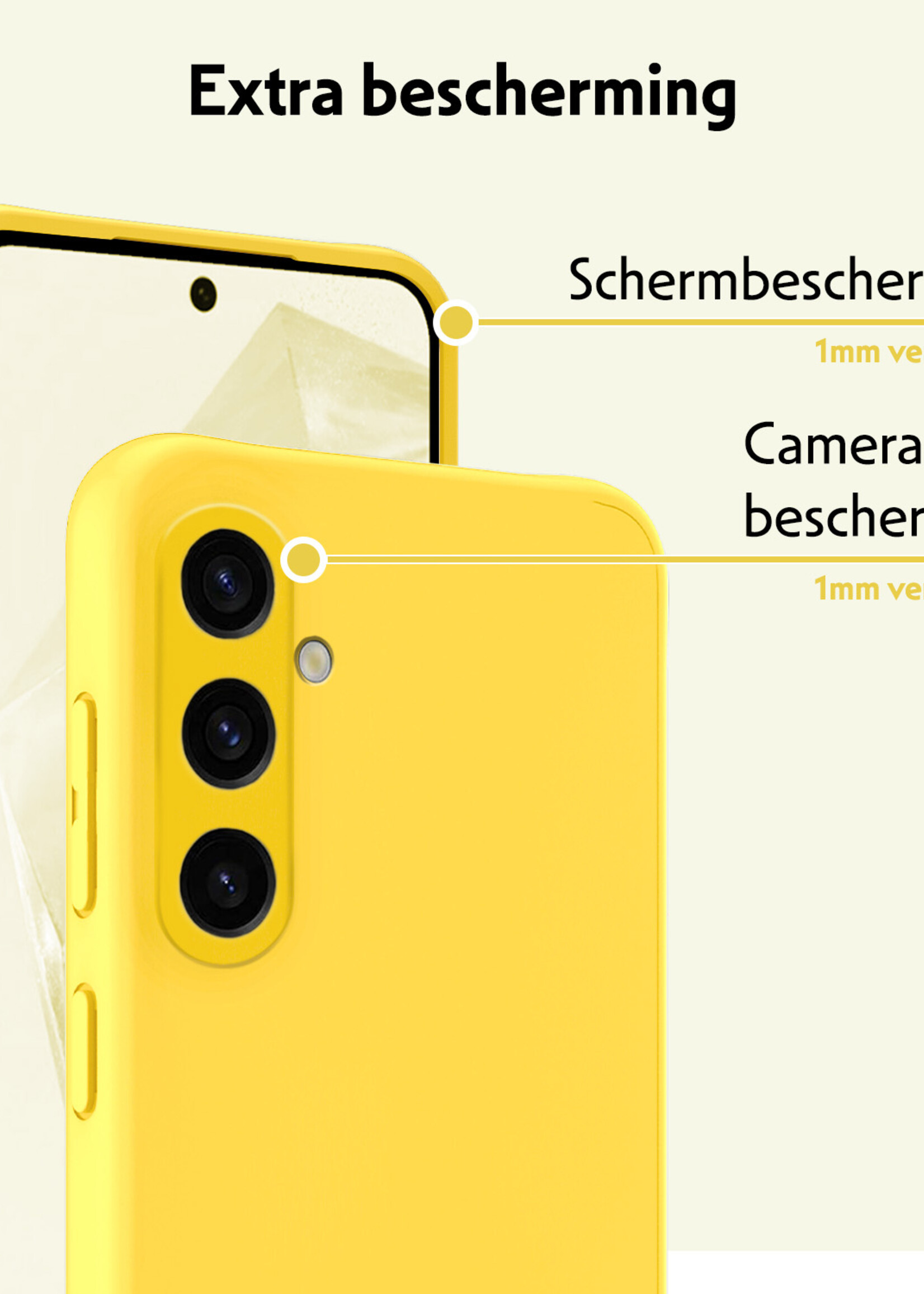 LUQ Hoesje Geschikt voor Samsung A35 Hoesje Siliconen Case - Hoes Geschikt voor Samsung Galaxy A35 5G Hoes Siliconen - Geel - 2 Stuks