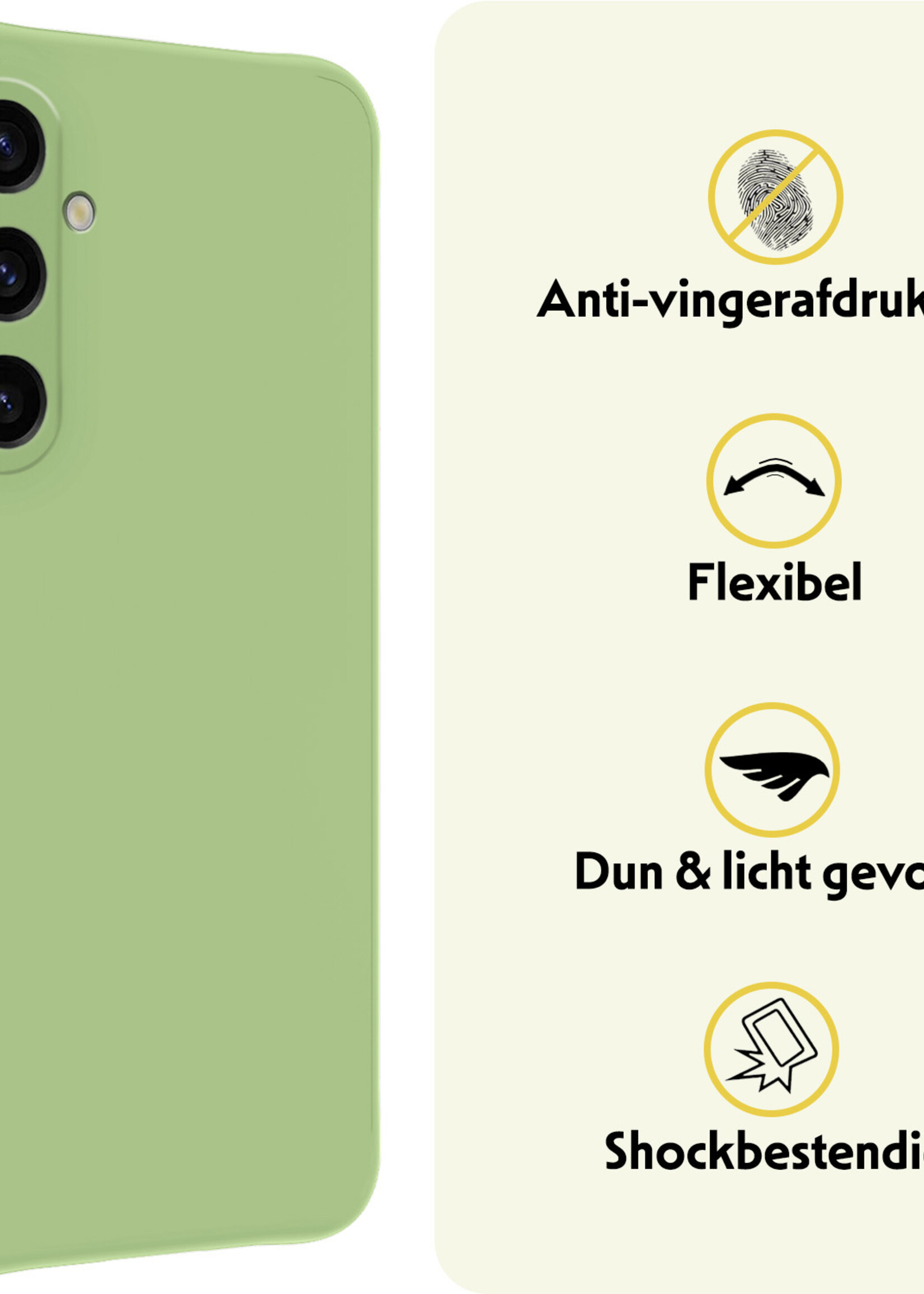 LUQ Hoesje Geschikt voor Samsung A35 Hoesje Siliconen Case - Hoes Geschikt voor Samsung Galaxy A35 5G Hoes Siliconen - Groen - 2 Stuks