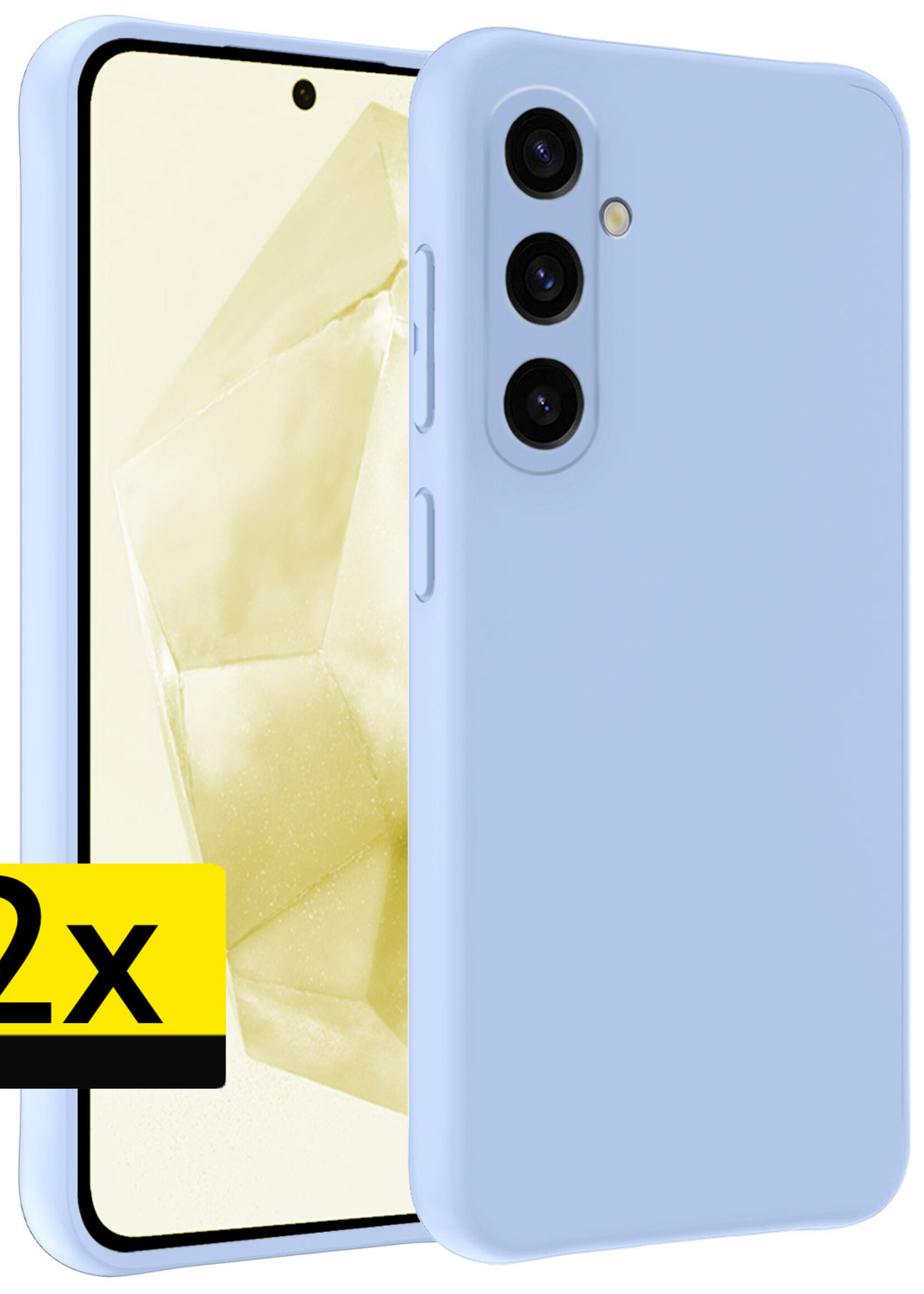 LUQ Hoesje Geschikt voor Samsung A35 Hoesje Siliconen Case - Hoes Geschikt voor Samsung Galaxy A35 5G Hoes Siliconen - Lichtblauw - 2 Stuks