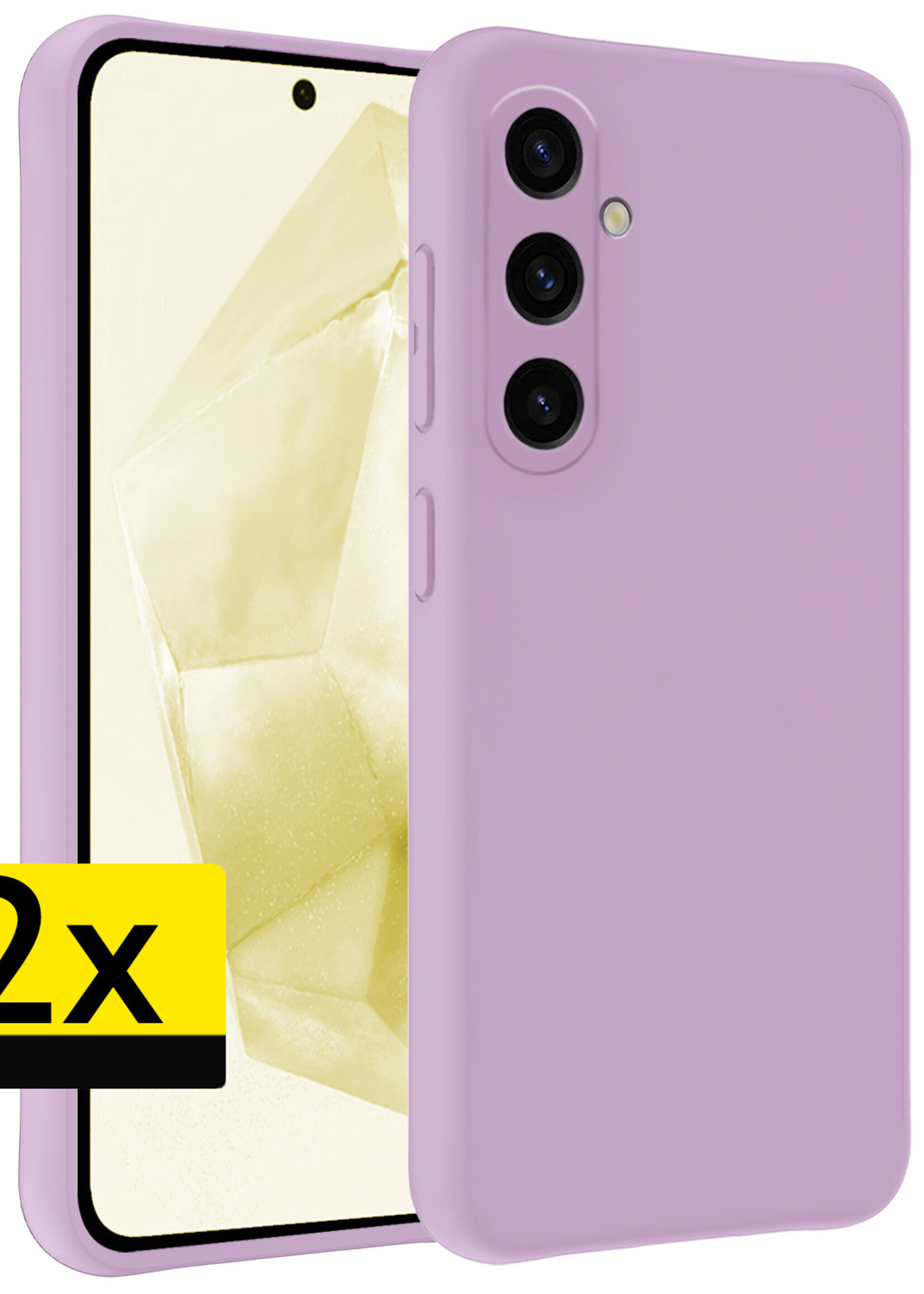 LUQ Hoesje Geschikt voor Samsung A35 Hoesje Siliconen Case - Hoes Geschikt voor Samsung Galaxy A35 5G Hoes Siliconen - Lila - 2 Stuks