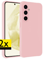 LUQ LUQ Samsung Galaxy A35 Hoesje Siliconen - Lichtroze - 2 PACK