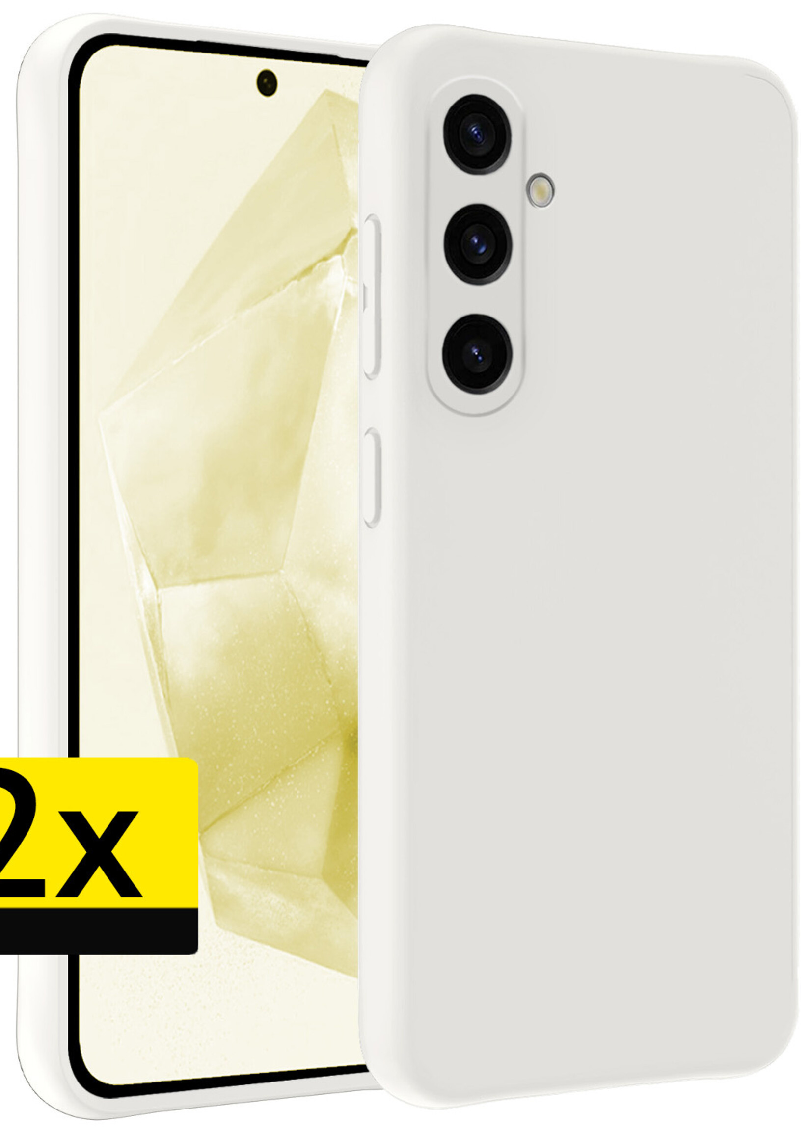 LUQ Hoesje Geschikt voor Samsung A35 Hoesje Siliconen Case - Hoes Geschikt voor Samsung Galaxy A35 5G Hoes Siliconen - Wit - 2 Stuks