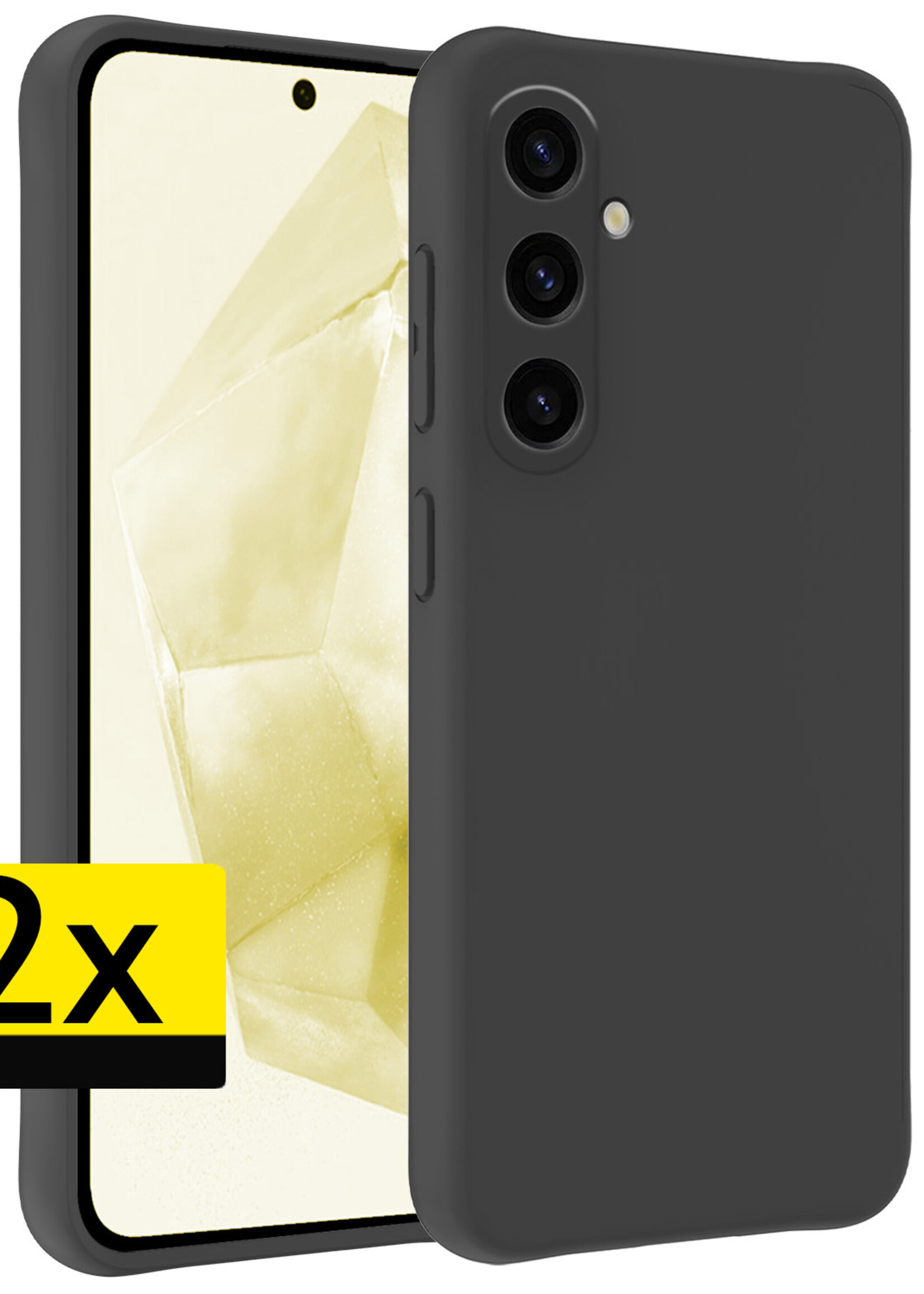 LUQ Hoesje Geschikt voor Samsung A35 Hoesje Siliconen Case - Hoes Geschikt voor Samsung Galaxy A35 5G Hoes Siliconen - Zwart - 2 Stuks