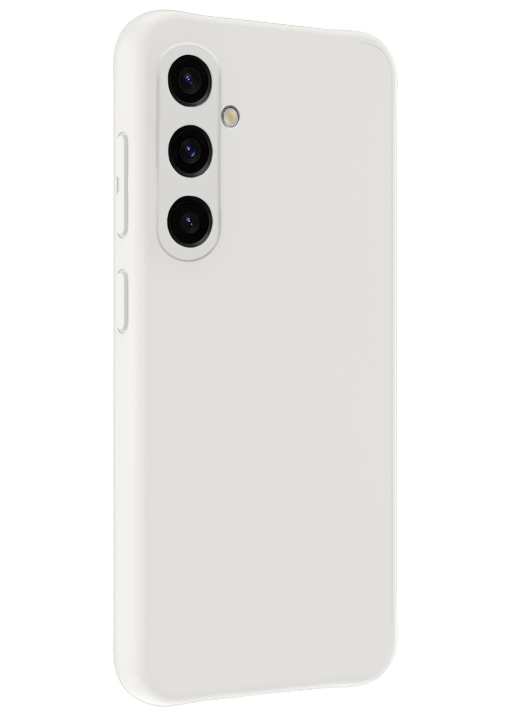 LUQ Hoesje Geschikt voor Samsung A35 Hoesje Siliconen Case Met 2x Screenprotector - Hoes Geschikt voor Samsung Galaxy A35 5G Hoes Siliconen - Wit