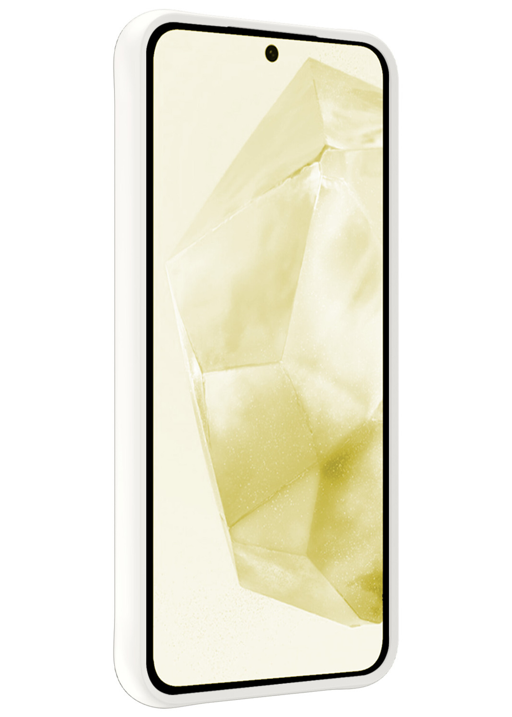 LUQ Hoesje Geschikt voor Samsung A35 Hoesje Siliconen Case Met 2x Screenprotector - Hoes Geschikt voor Samsung Galaxy A35 5G Hoes Siliconen - Wit