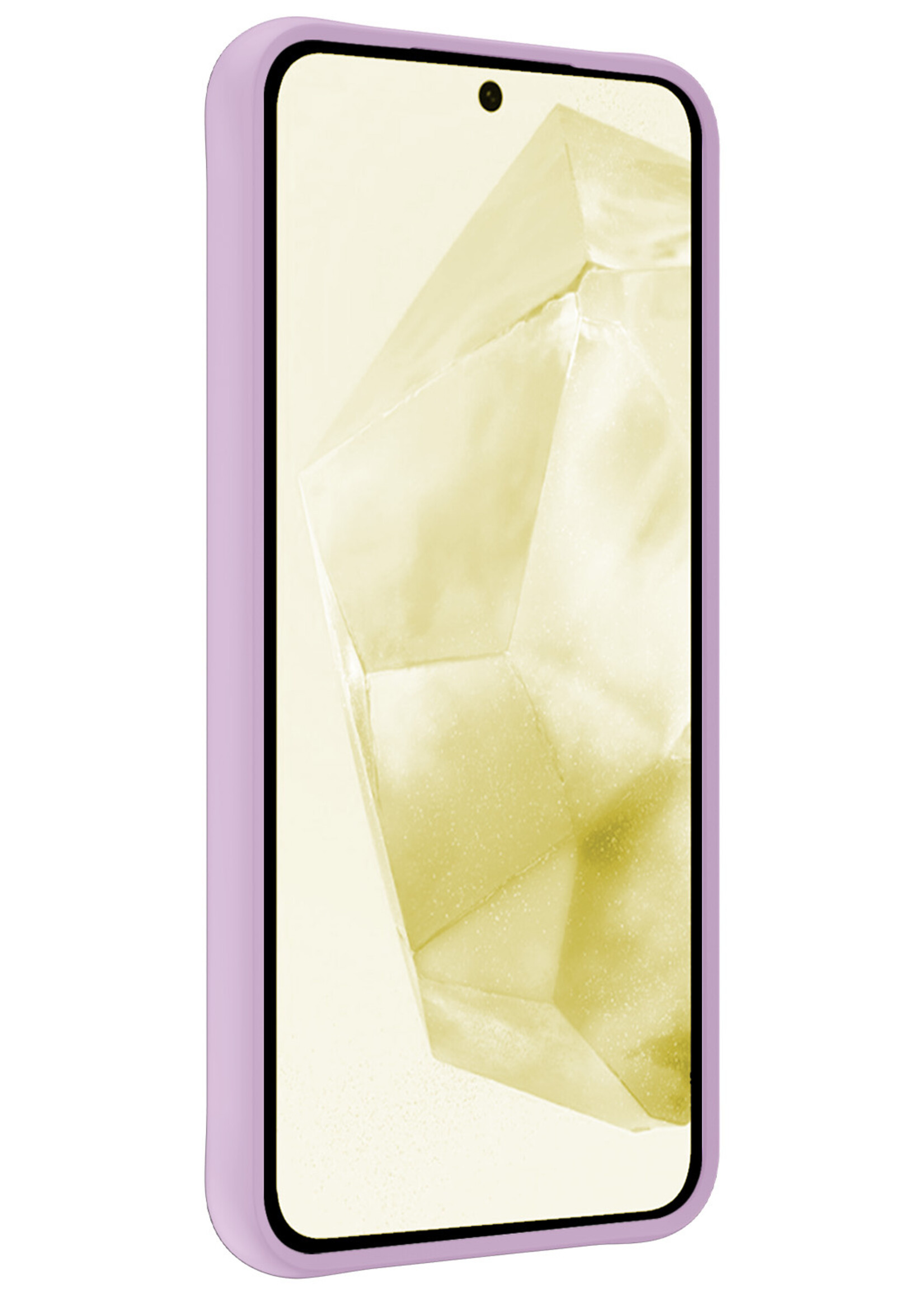 LUQ Hoesje Geschikt voor Samsung A35 Hoesje Siliconen Case Met 2x Screenprotector - Hoes Geschikt voor Samsung Galaxy A35 5G Hoes Siliconen - Lila