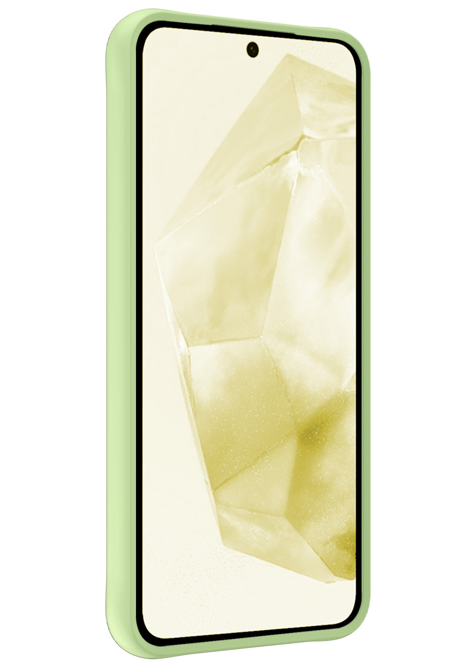 LUQ Hoesje Geschikt voor Samsung A35 Hoesje Siliconen Case Met 2x Screenprotector - Hoes Geschikt voor Samsung Galaxy A35 5G Hoes Siliconen - Groen