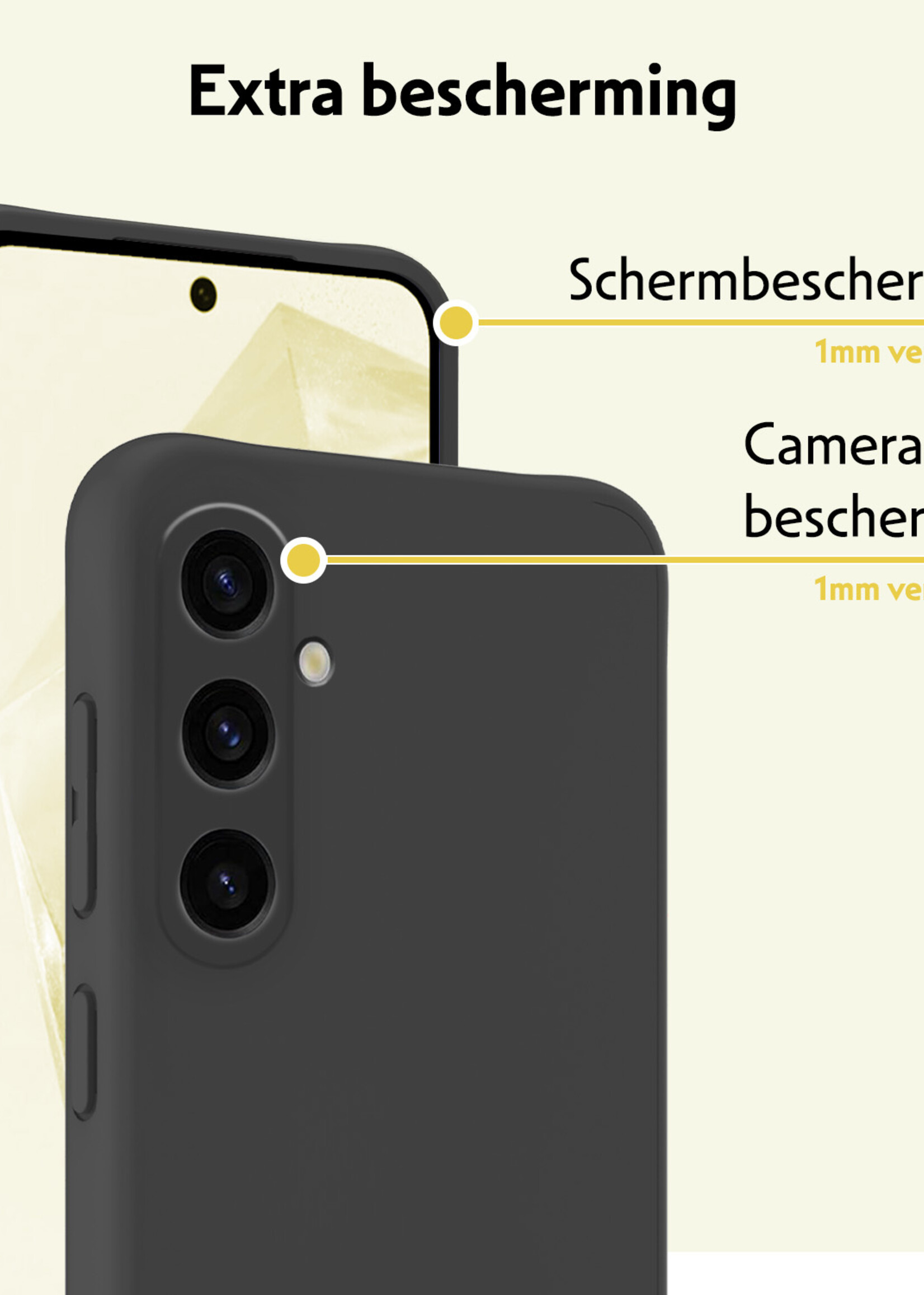 LUQ Hoesje Geschikt voor Samsung A35 Hoesje Siliconen Case Met Screenprotector - Hoes Geschikt voor Samsung Galaxy A35 5G Hoes Siliconen - Zwart