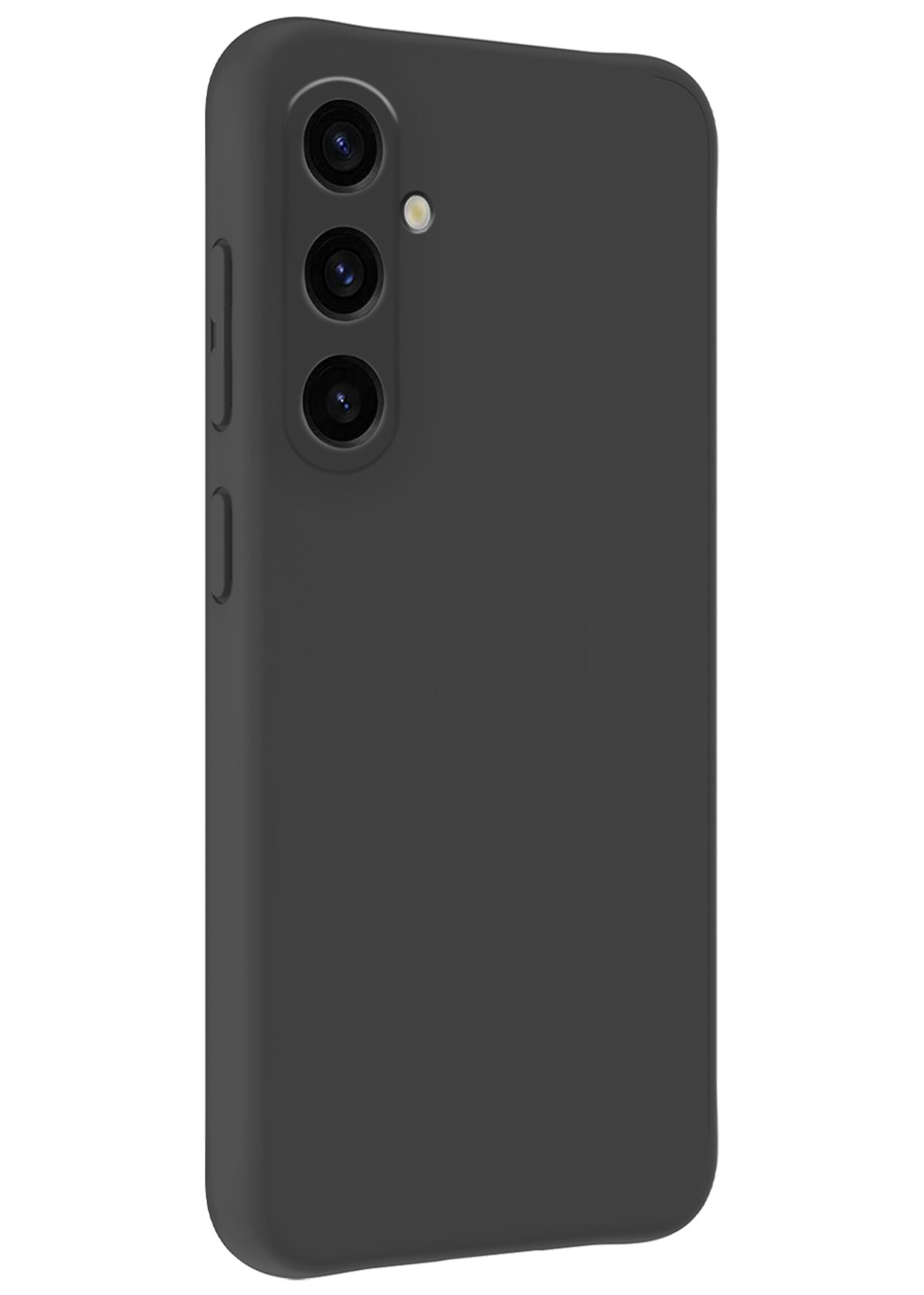 LUQ Hoesje Geschikt voor Samsung A35 Hoesje Siliconen Case Met Screenprotector - Hoes Geschikt voor Samsung Galaxy A35 5G Hoes Siliconen - Zwart