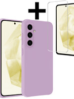 LUQ LUQ Samsung Galaxy A35 Hoesje Siliconen Met Screenprotector - Lila