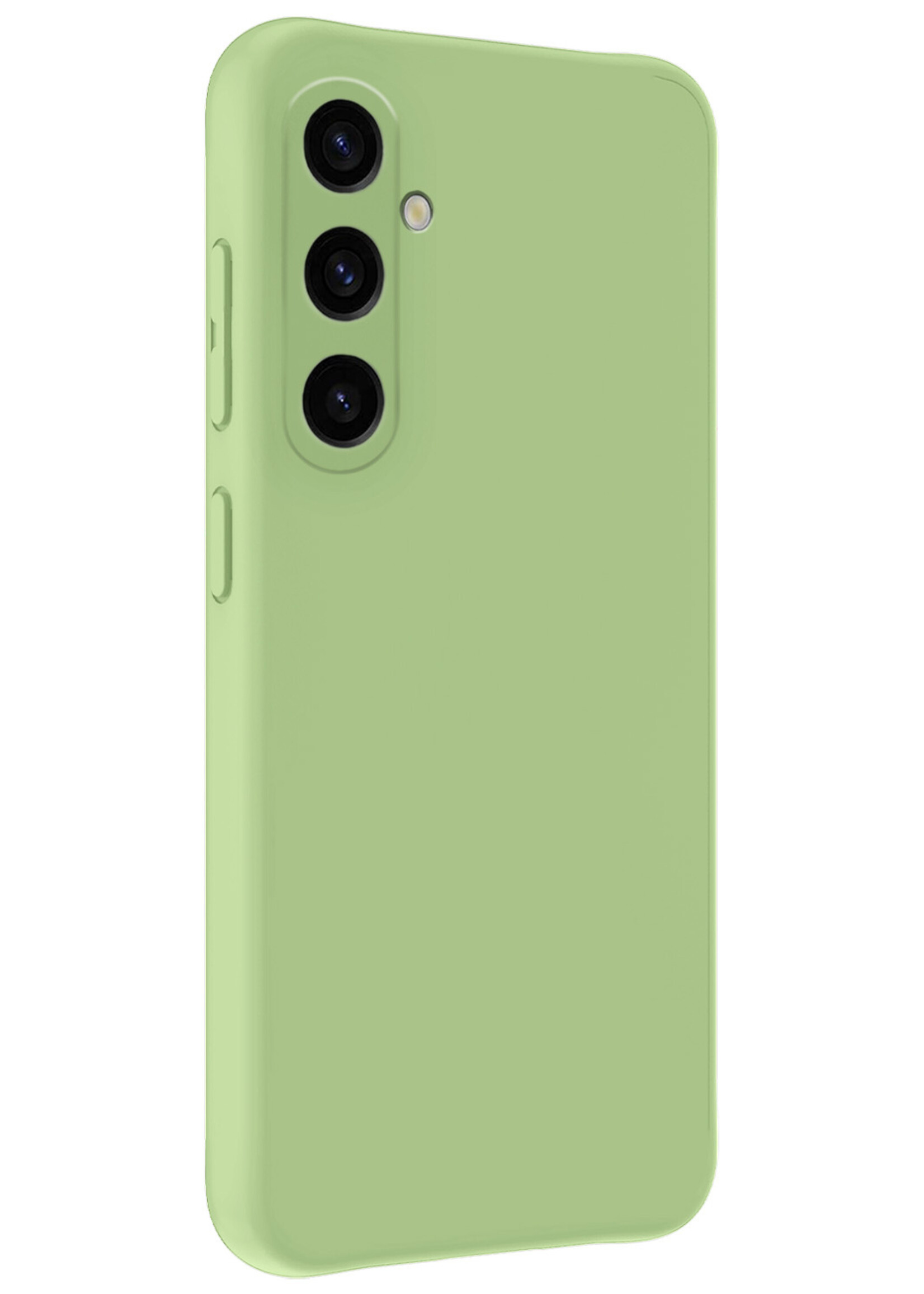 LUQ Hoesje Geschikt voor Samsung A35 Hoesje Siliconen Case Met Screenprotector - Hoes Geschikt voor Samsung Galaxy A35 5G Hoes Siliconen - Groen