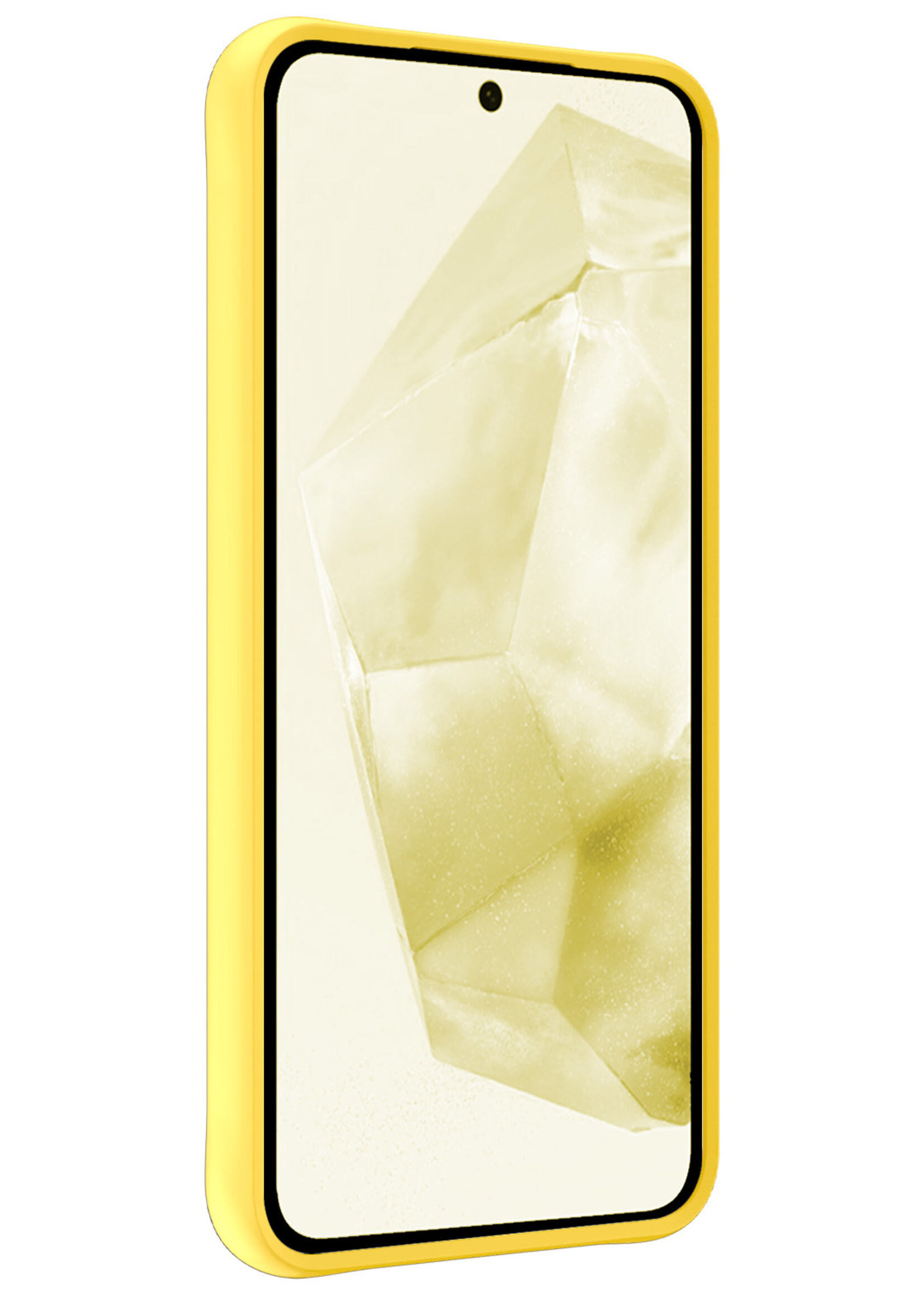 LUQ Hoesje Geschikt voor Samsung A35 Hoesje Siliconen Case Met Screenprotector - Hoes Geschikt voor Samsung Galaxy A35 5G Hoes Siliconen - Geel