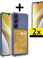 LUQ LUQ Samsung Galaxy A15 Hoesje Pashouder Met 2x Screenprotector