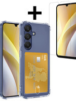 LUQ LUQ Samsung Galaxy A15 Hoesje Pashouder Met Screenprotector