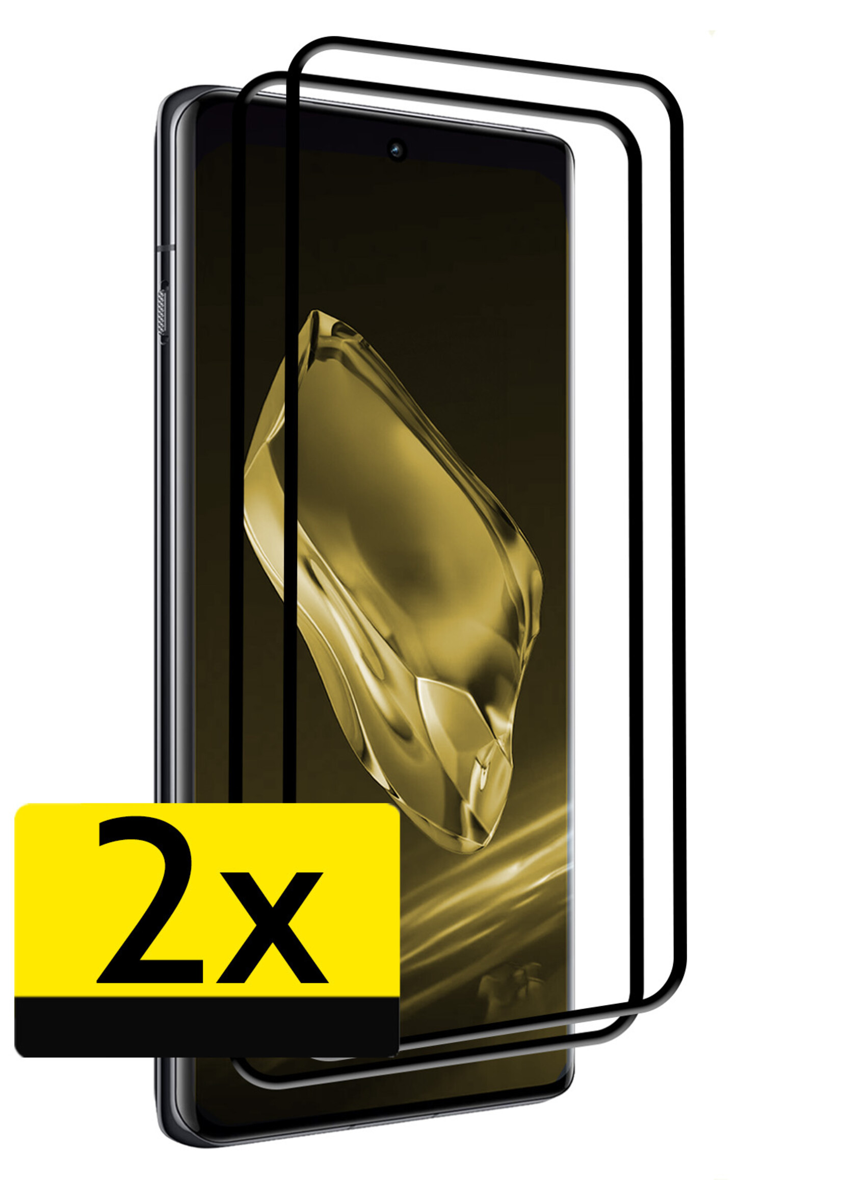 LUQ Screenprotector Geschikt voor OnePlus 12 Screenprotector Glas Full Cover - Screenprotector Geschikt voor OnePlus 12 Screenprotector Full Cover - 2 Stuks