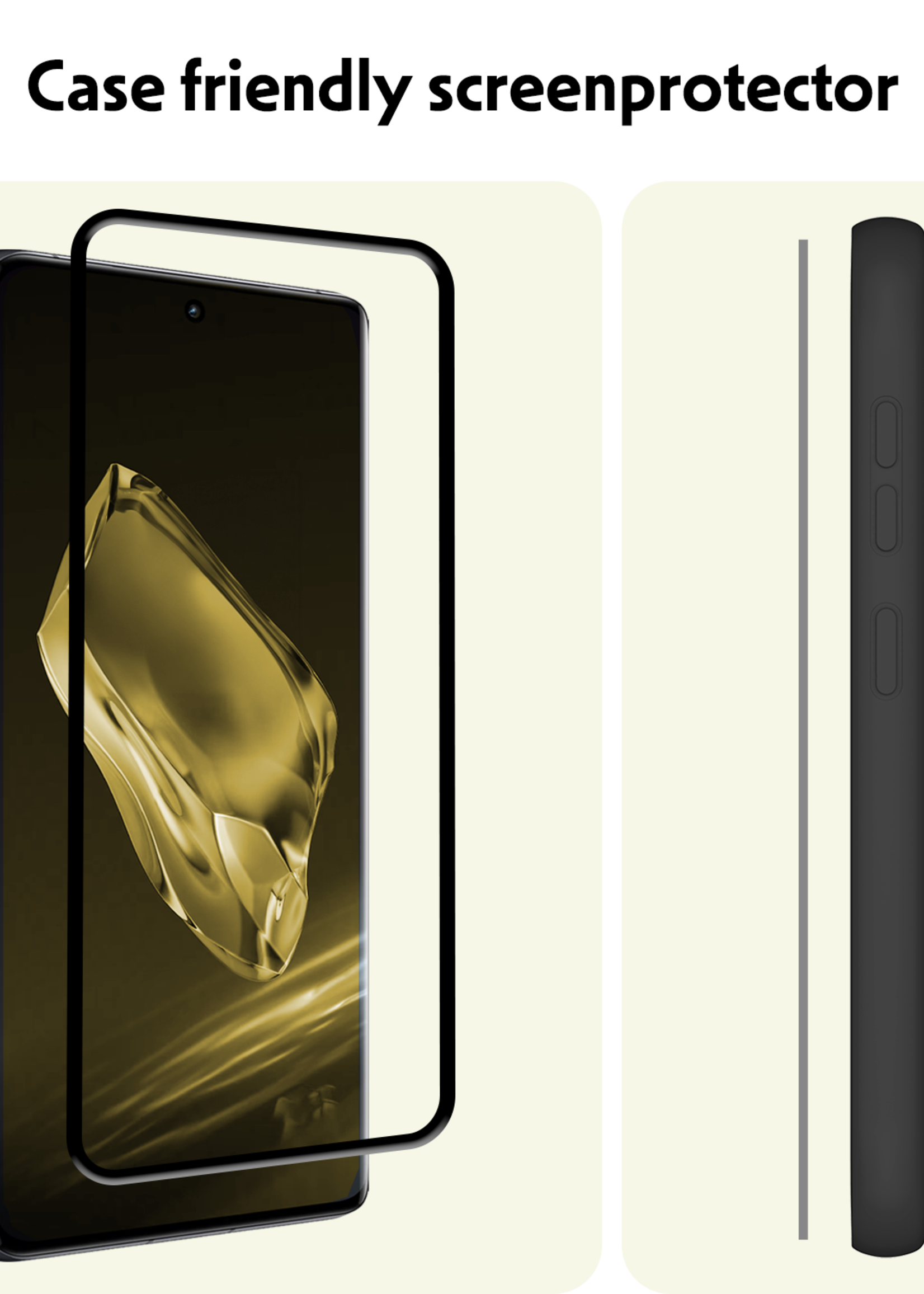 LUQ Screenprotector Geschikt voor OnePlus 12 Screenprotector Glas Full Cover - Screenprotector Geschikt voor OnePlus 12 Screenprotector Full Cover - 3 Stuks