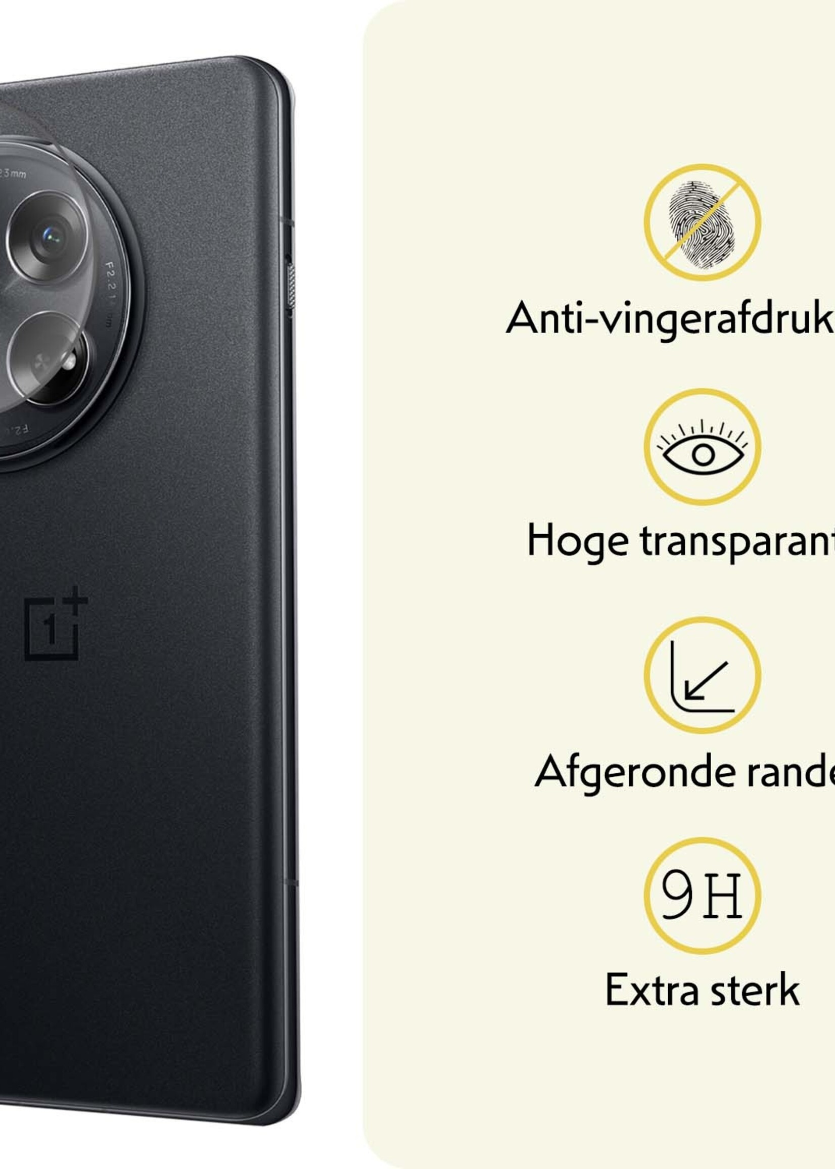 LUQ Screenprotector Geschikt voor OnePlus 12 Camera Screenprotector Tempered Glass - Screenprotector Geschikt voor OnePlus 12 Screenprotector Camera Screenprotector