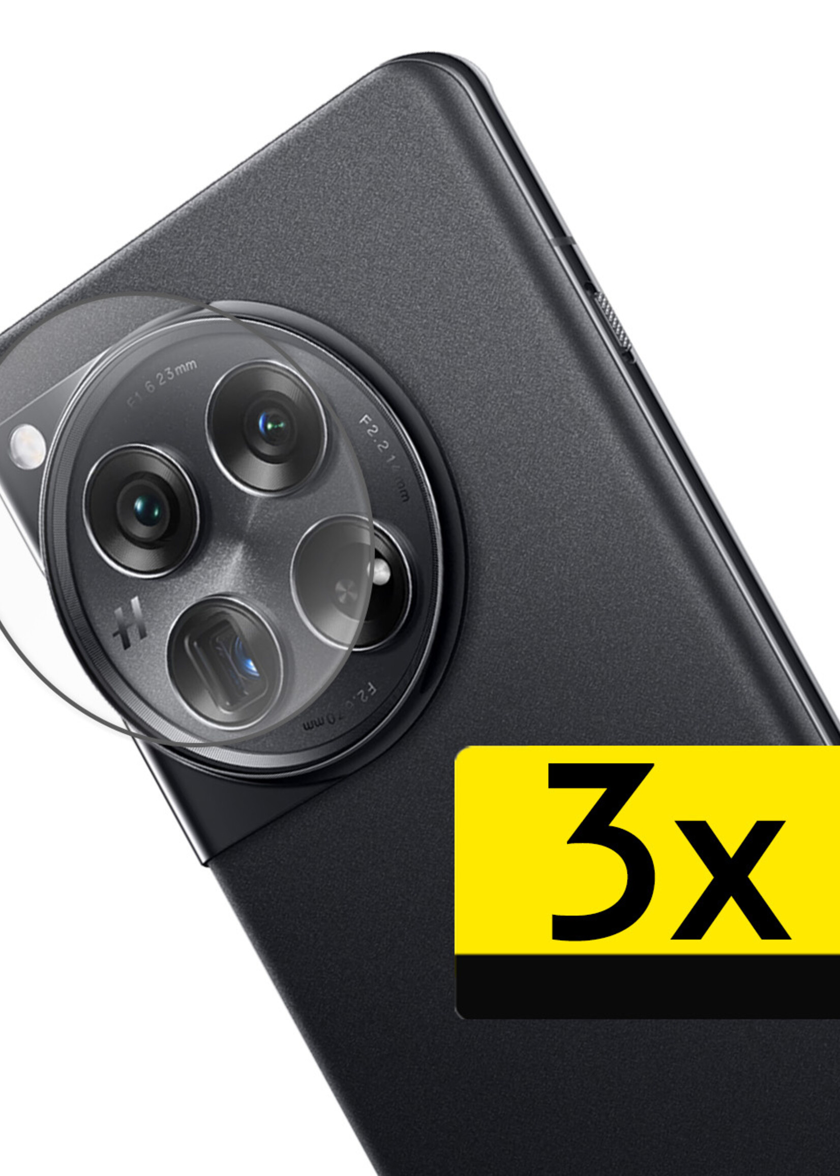 LUQ Screenprotector Geschikt voor OnePlus 12 Camera Screenprotector Tempered Glass - Screenprotector Geschikt voor OnePlus 12 Screenprotector Camera Screenprotector - 3 Stuks
