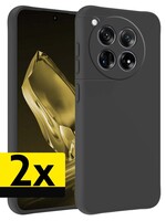 LUQ LUQ OnePlus 12 Hoesje Siliconen - Zwart - 2 PACK