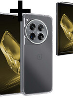 LUQ LUQ OnePlus 12 Hoesje Siliconen Met Screenprotector - Transparant