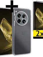 LUQ LUQ OnePlus 12 Hoesje Siliconen Met 2x Screenprotector - Transparant