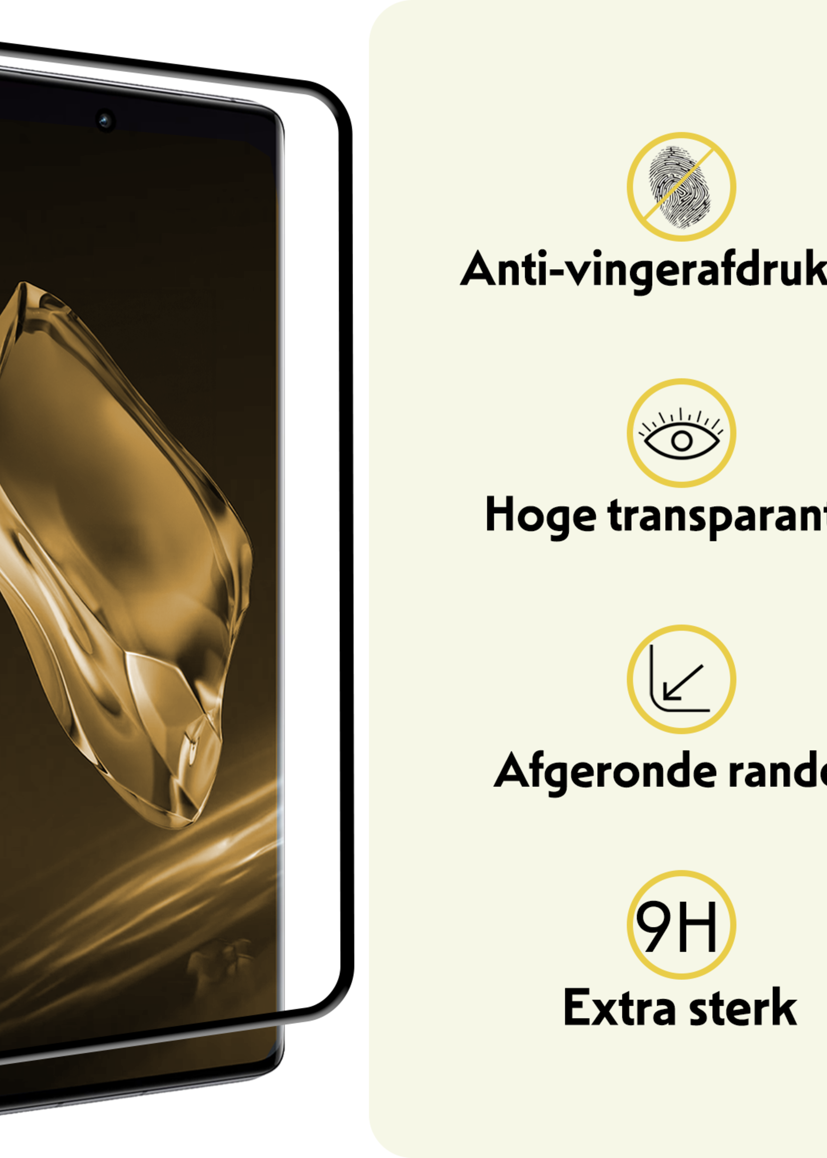 LUQ Screenprotector Geschikt voor OnePlus 12R Screenprotector Glas Full Cover - Screenprotector Geschikt voor OnePlus 12R Screenprotector Full Cover