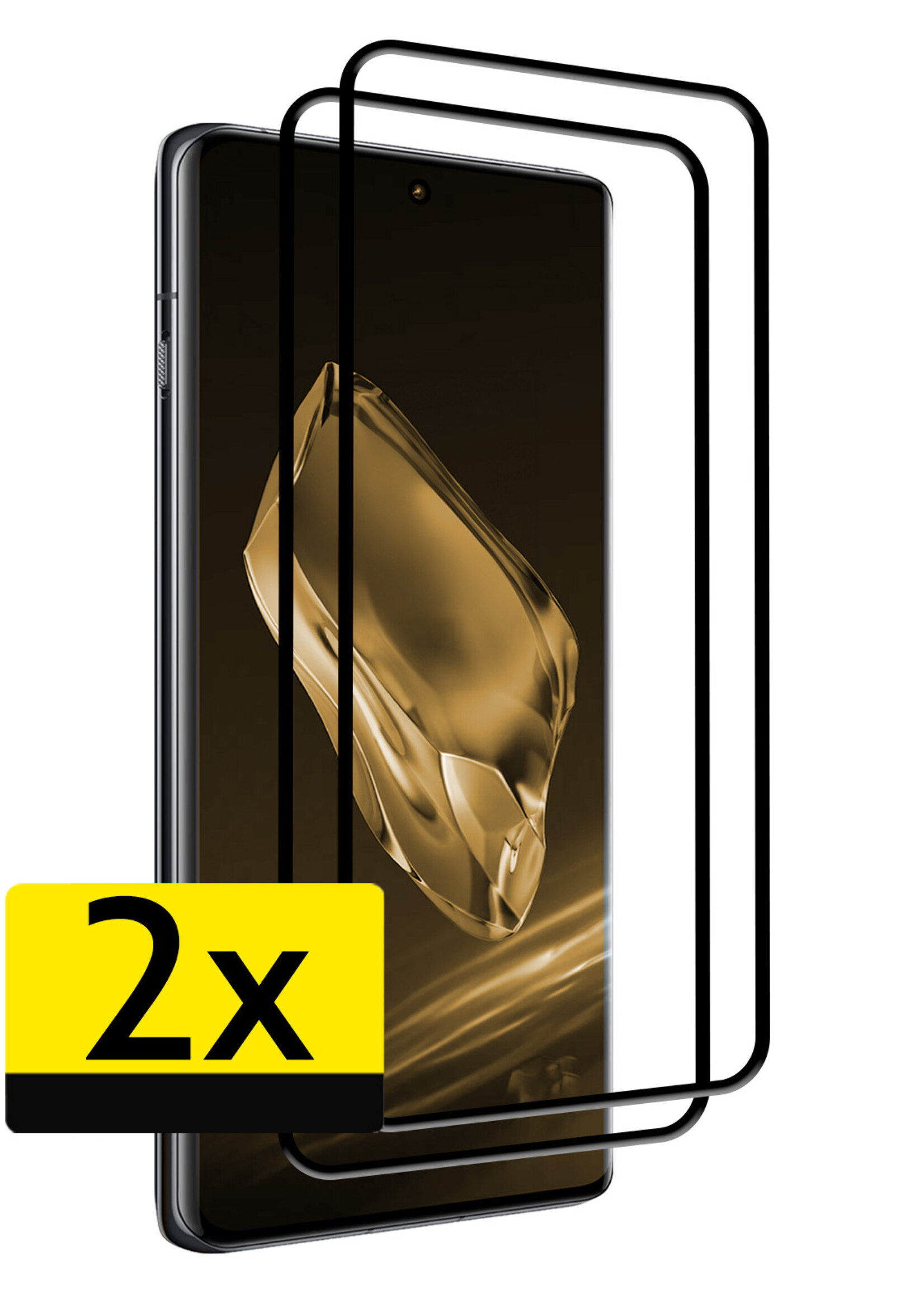 LUQ Screenprotector Geschikt voor OnePlus 12R Screenprotector Glas Full Cover - Screenprotector Geschikt voor OnePlus 12R Screenprotector Full Cover - 2 Stuks