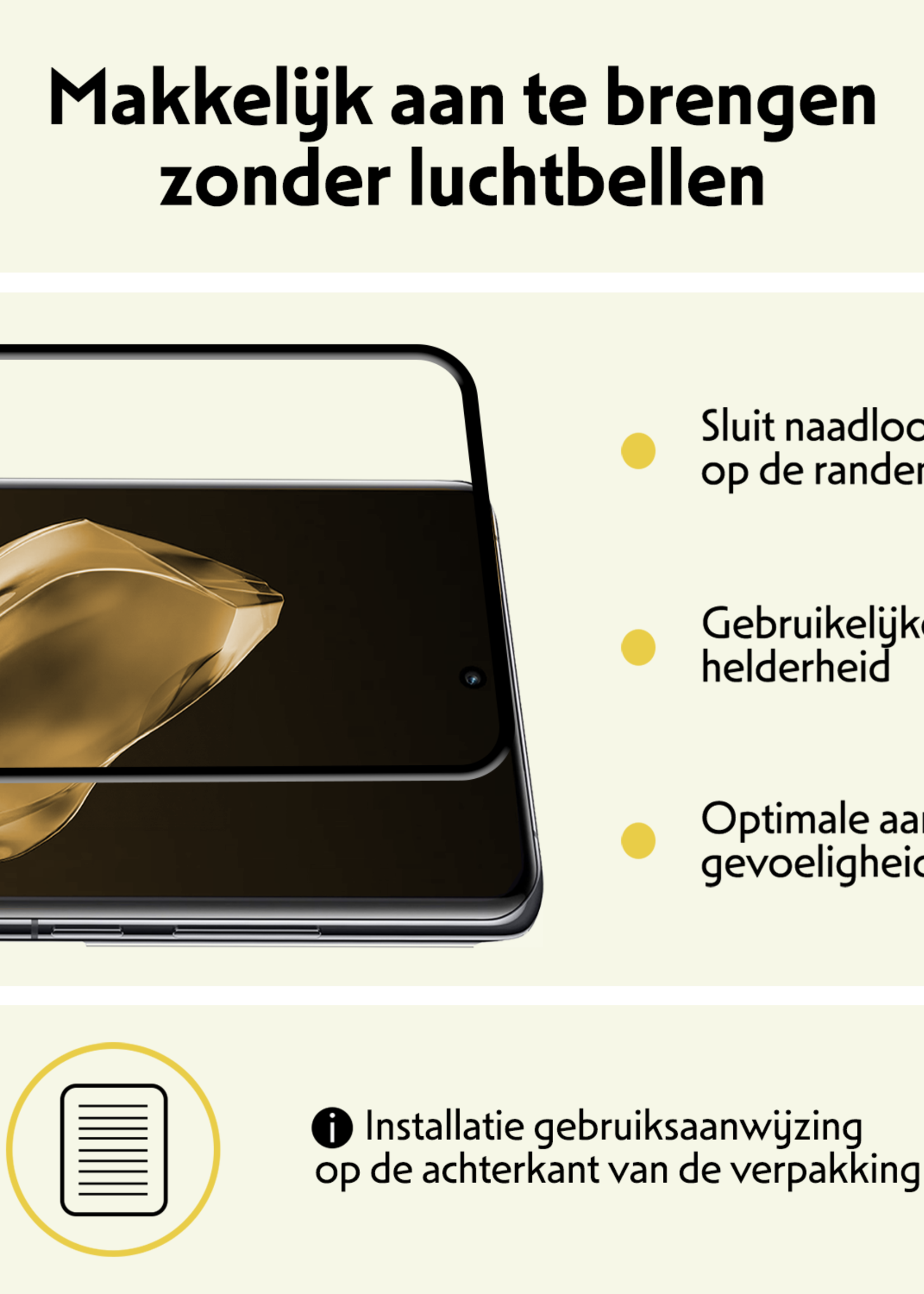 LUQ Screenprotector Geschikt voor OnePlus 12R Screenprotector Glas Full Cover - Screenprotector Geschikt voor OnePlus 12R Screenprotector Full Cover - 2 Stuks