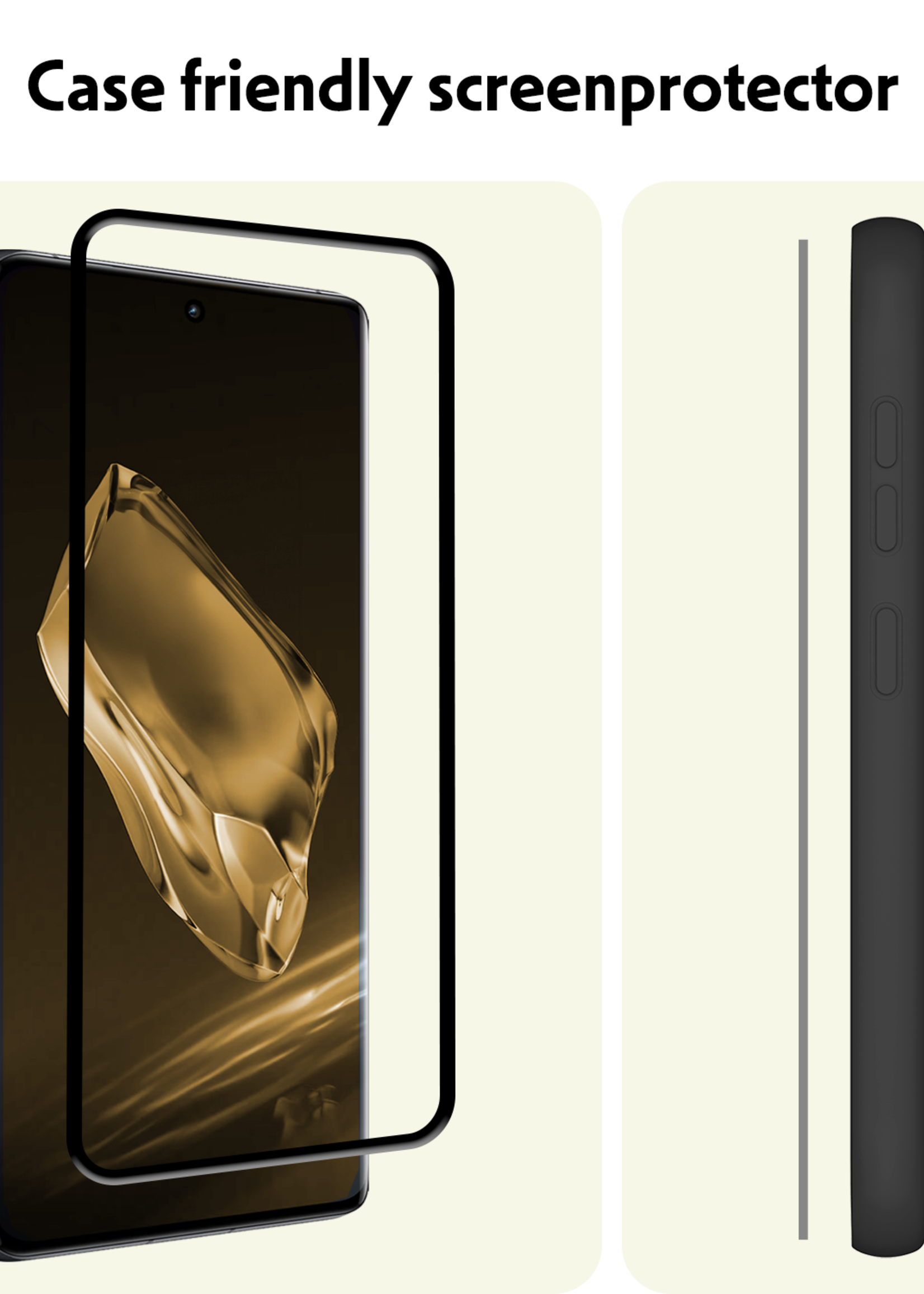 LUQ Screenprotector Geschikt voor OnePlus 12R Screenprotector Glas Full Cover - Screenprotector Geschikt voor OnePlus 12R Screenprotector Full Cover - 2 Stuks