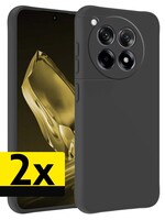 LUQ LUQ OnePlus 12R Hoesje Siliconen - Zwart - 2 PACK