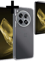 LUQ LUQ OnePlus 12R Hoesje Siliconen Met Screenprotector - Transparant
