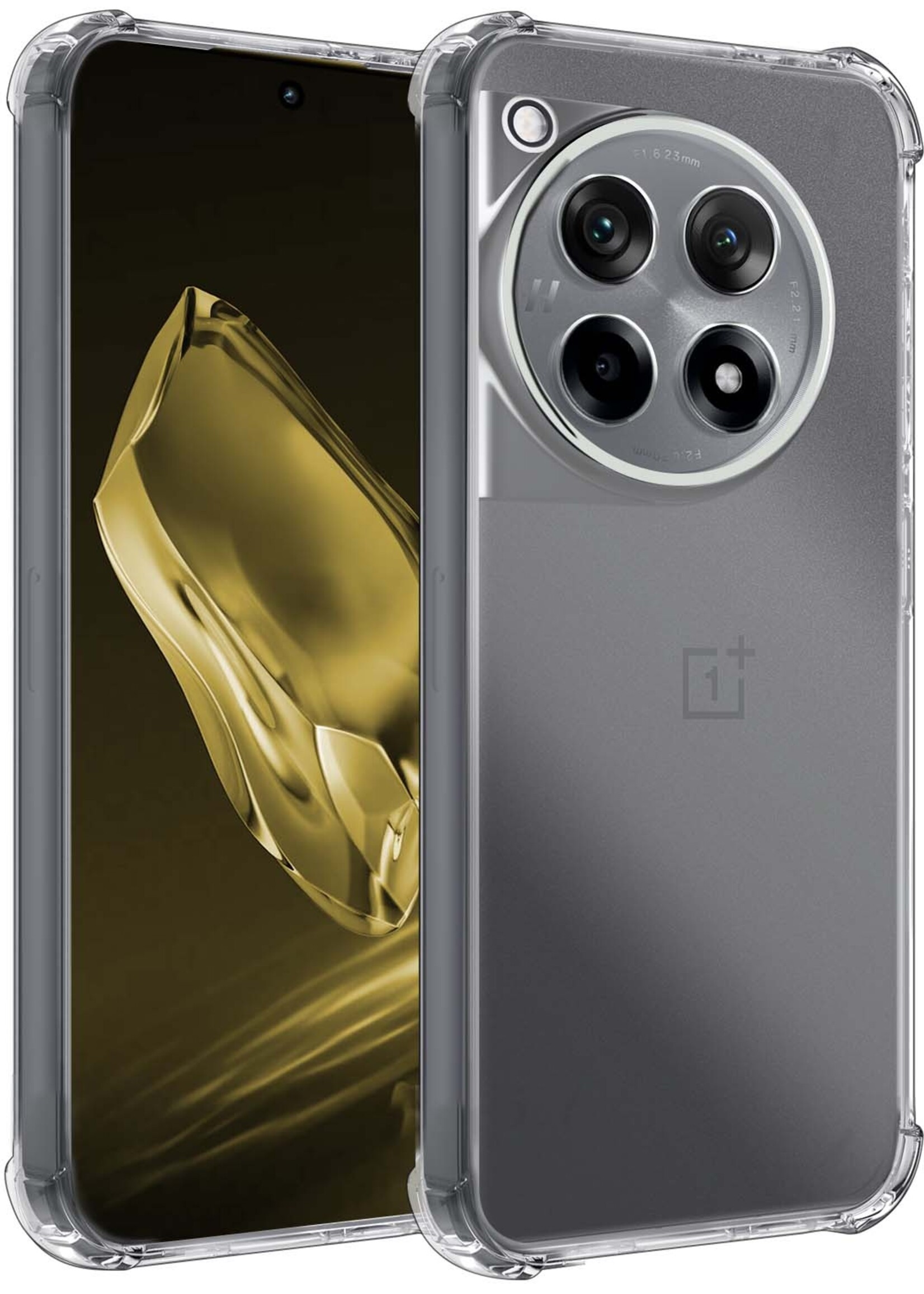 LUQ Hoesje Geschikt voor OnePlus 12R Hoesje Shockproof Case Siliconen - Hoes Geschikt voor OnePlus 12R Hoes Cover Siliconen - Transparant