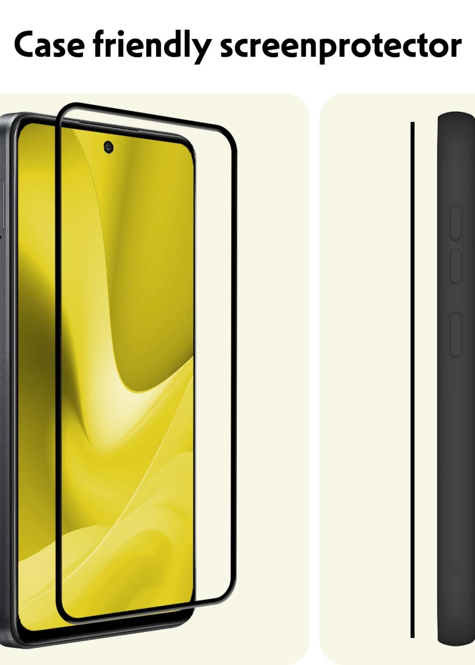 LUQ Screenprotector Geschikt voor OPPO A79 Screenprotector Glas Full Cover - Screenprotector Geschikt voor OPPO A79 Screenprotector Full Cover