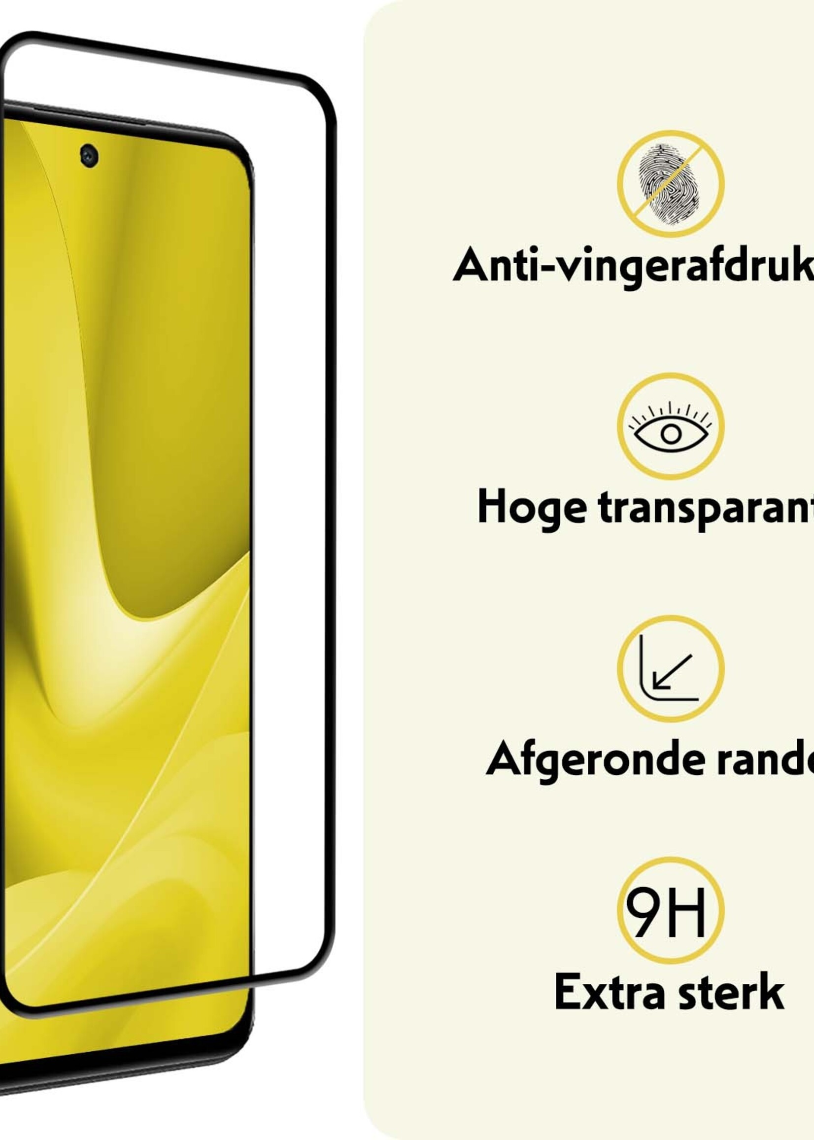 LUQ Screenprotector Geschikt voor OPPO A79 Screenprotector Glas Full Cover - Screenprotector Geschikt voor OPPO A79 Screenprotector Full Cover - 2 Stuks