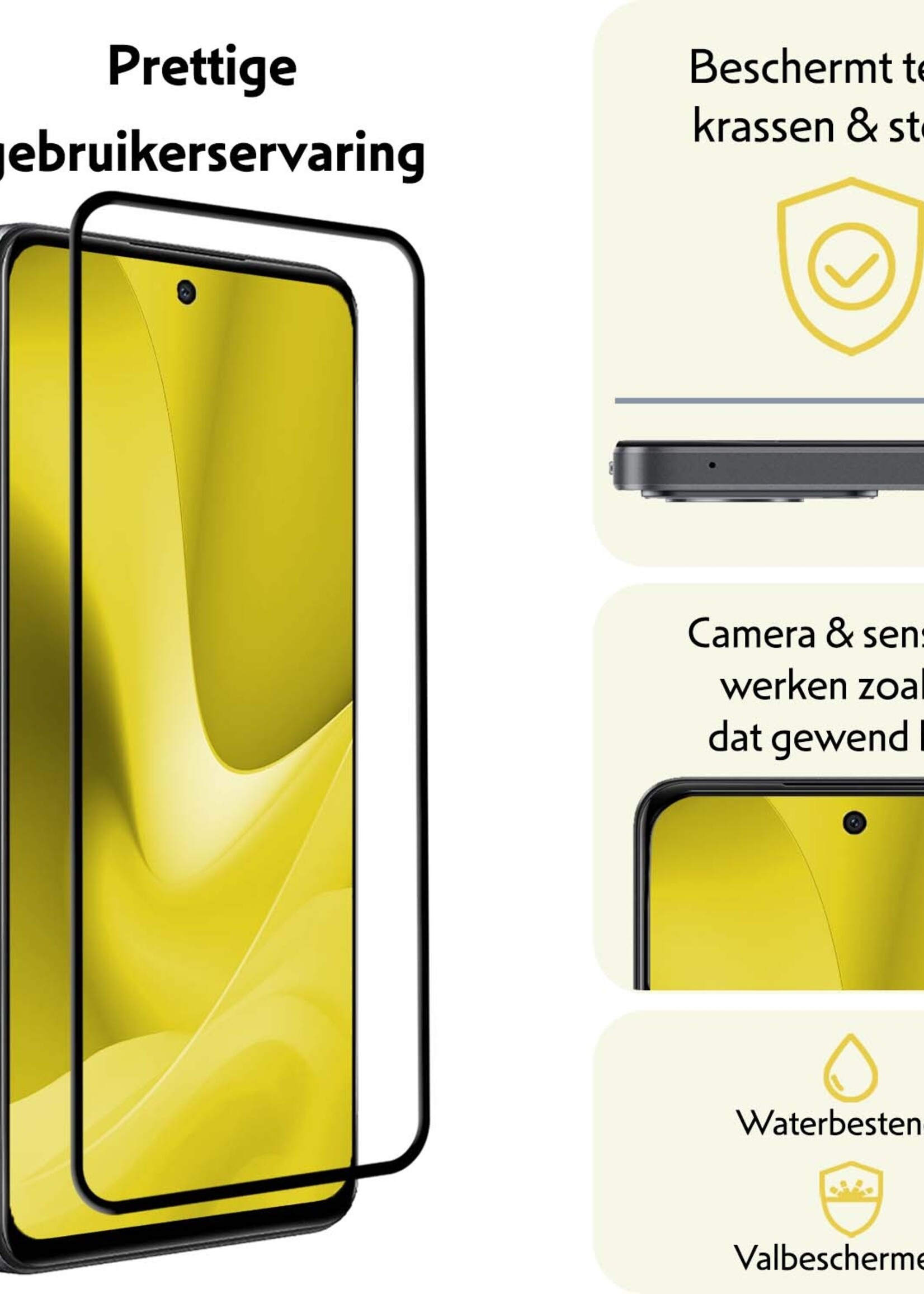 LUQ Screenprotector Geschikt voor OPPO A79 Screenprotector Glas Full Cover - Screenprotector Geschikt voor OPPO A79 Screenprotector Full Cover - 2 Stuks