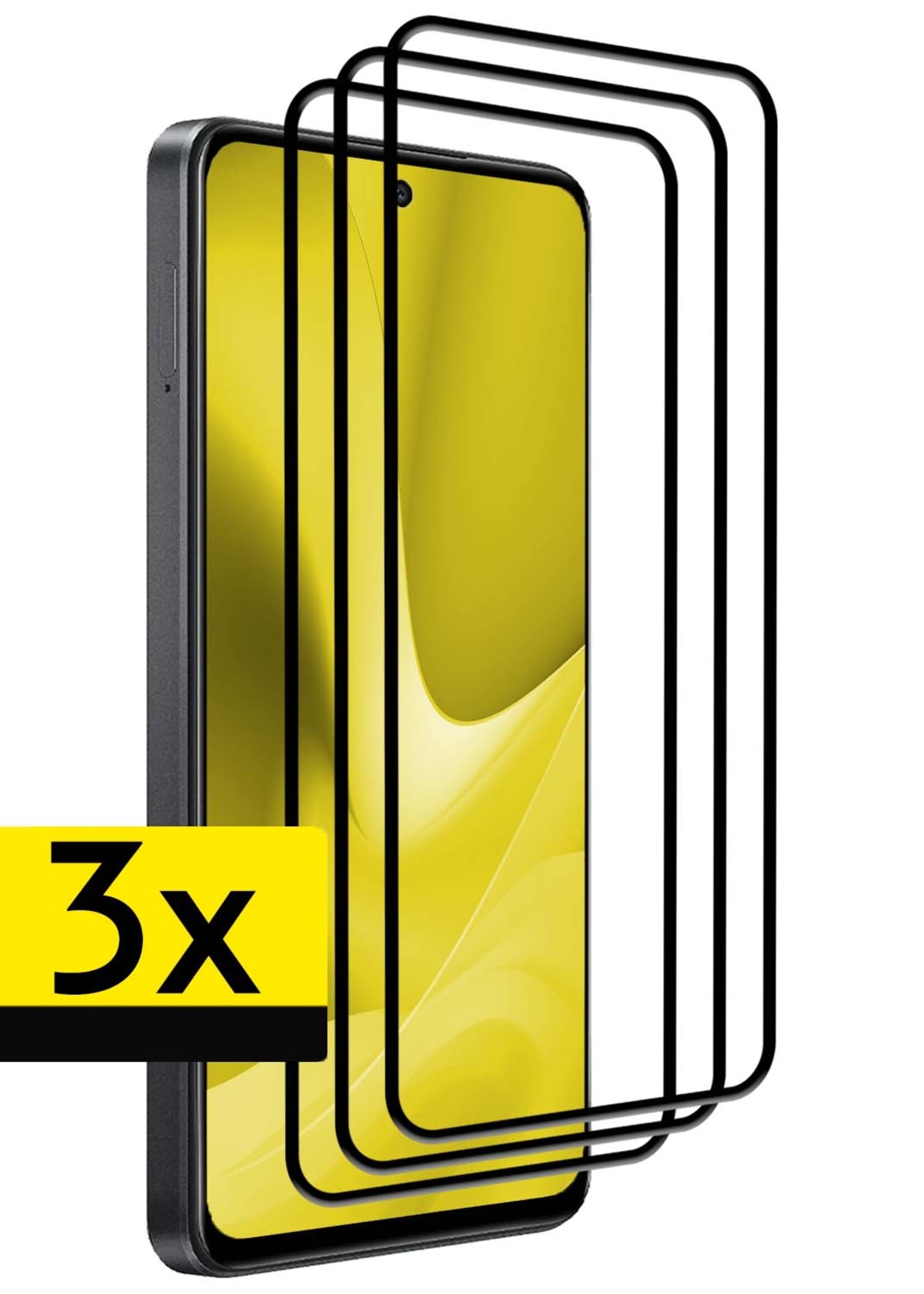 LUQ Screenprotector Geschikt voor OPPO A79 Screenprotector Glas Full Cover - Screenprotector Geschikt voor OPPO A79 Screenprotector Full Cover - 3 Stuks