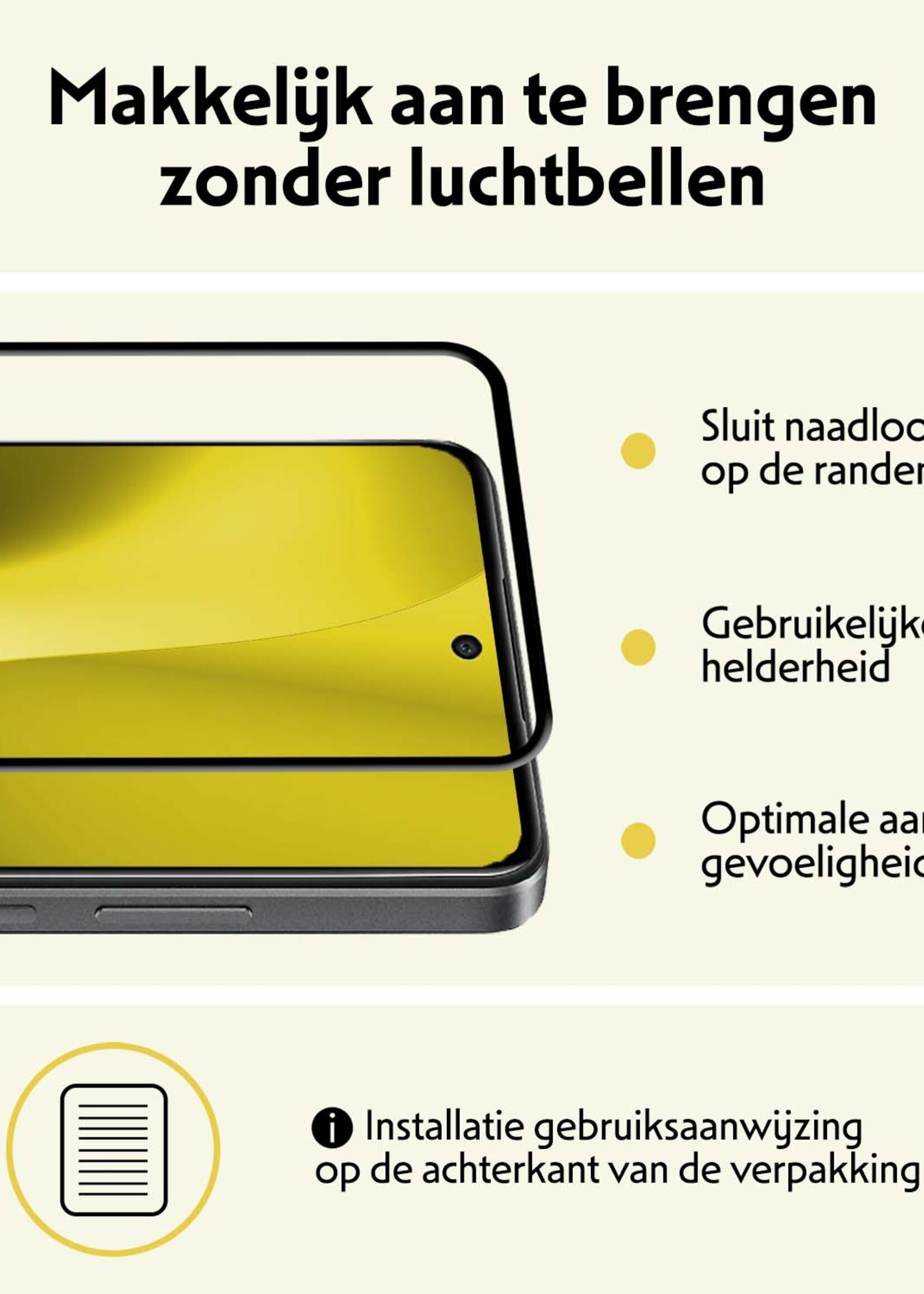 LUQ Screenprotector Geschikt voor OPPO A79 Screenprotector Glas Full Cover - Screenprotector Geschikt voor OPPO A79 Screenprotector Full Cover - 3 Stuks