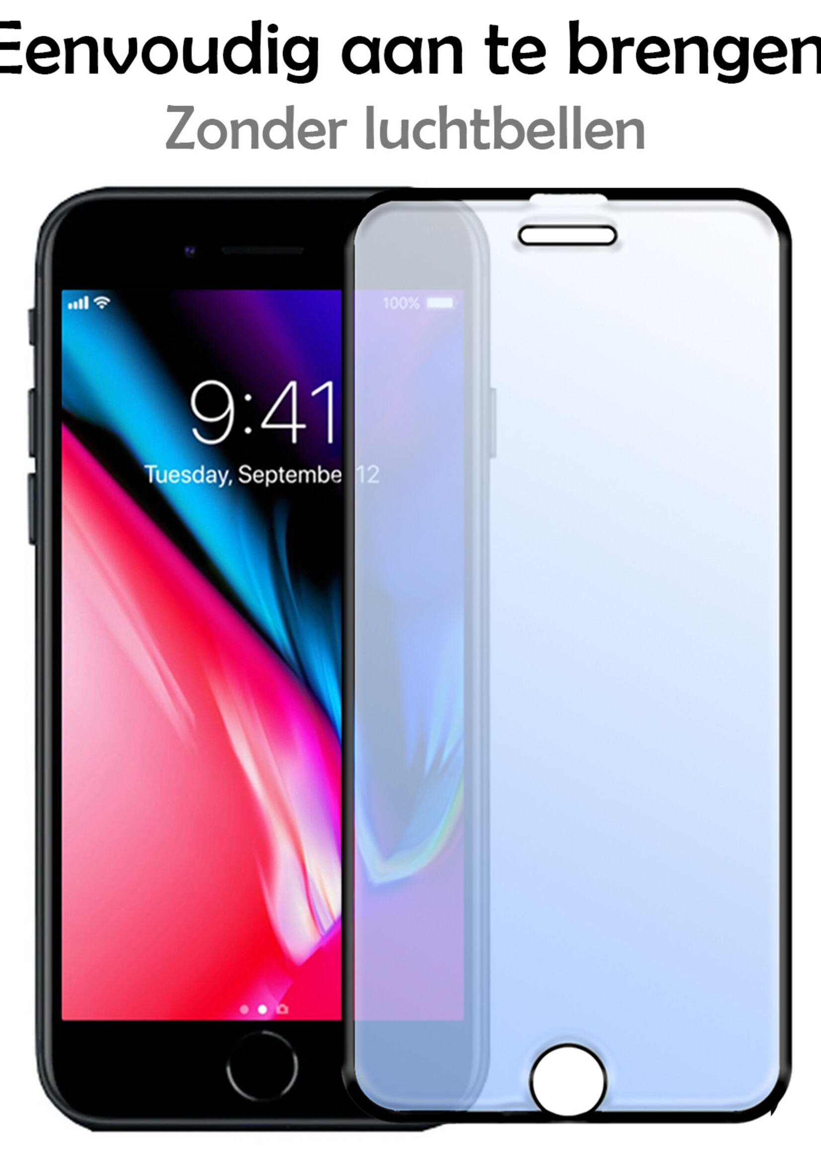 LUQ Screenprotector Geschikt voor iPhone 6s Plus Screenprotector Glas Full Cover - Screenprotector Geschikt voor iPhone 6s Plus Screenprotector Full Cover