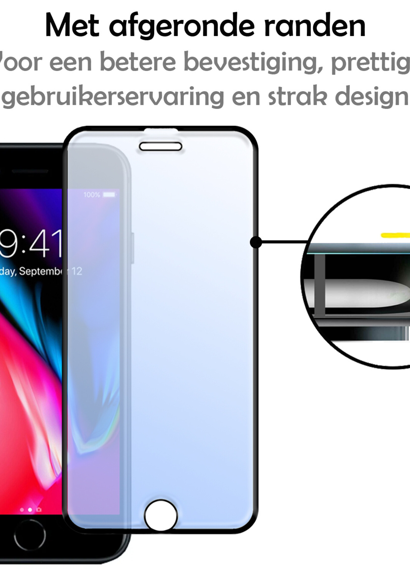 LUQ Screenprotector Geschikt voor iPhone 6s Plus Screenprotector Glas Full Cover - Screenprotector Geschikt voor iPhone 6s Plus Screenprotector Full Cover